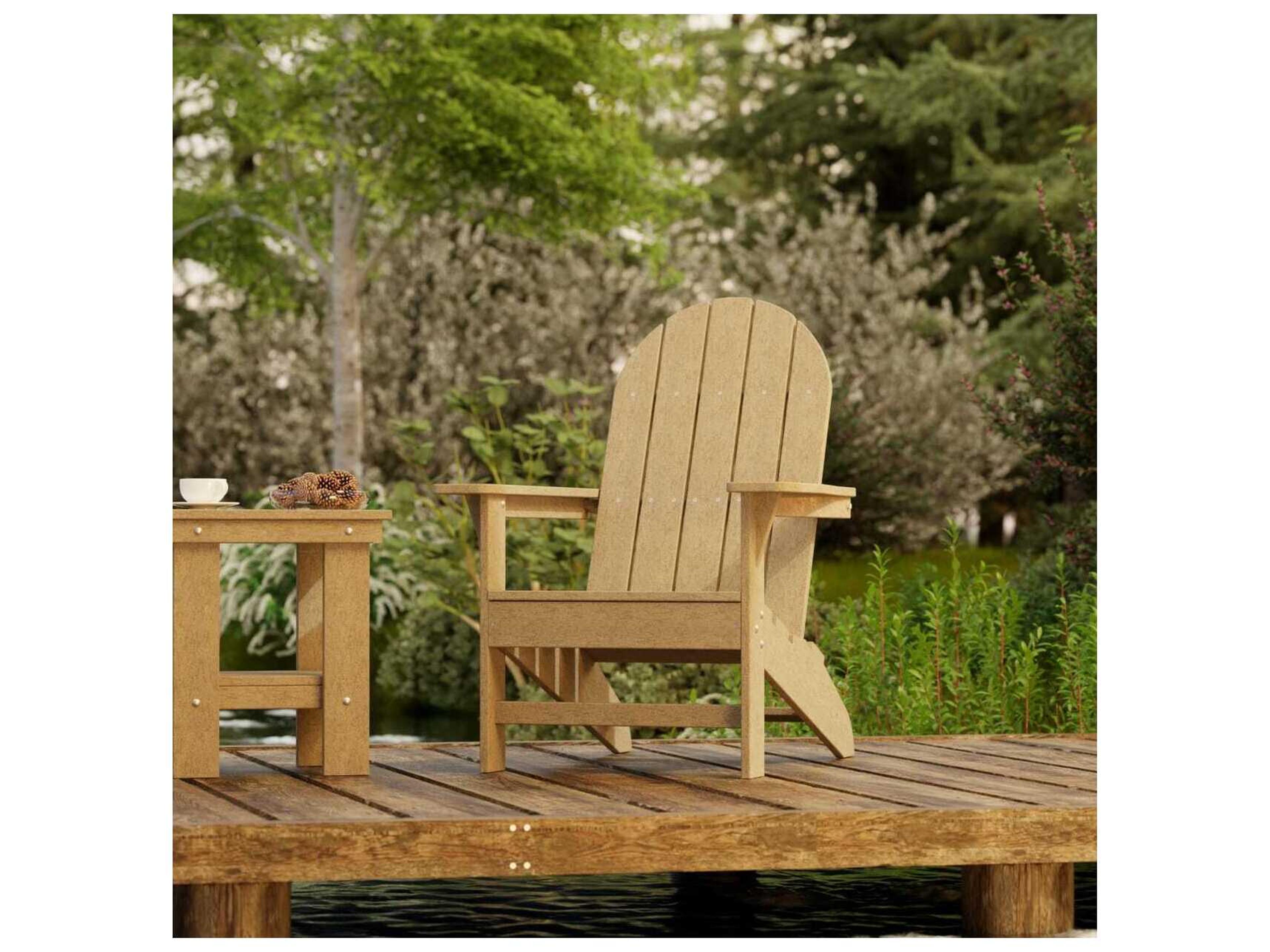 Wildridge Freedom Recycled Plastic Patio 3 Piece Traditional Adirondack Set