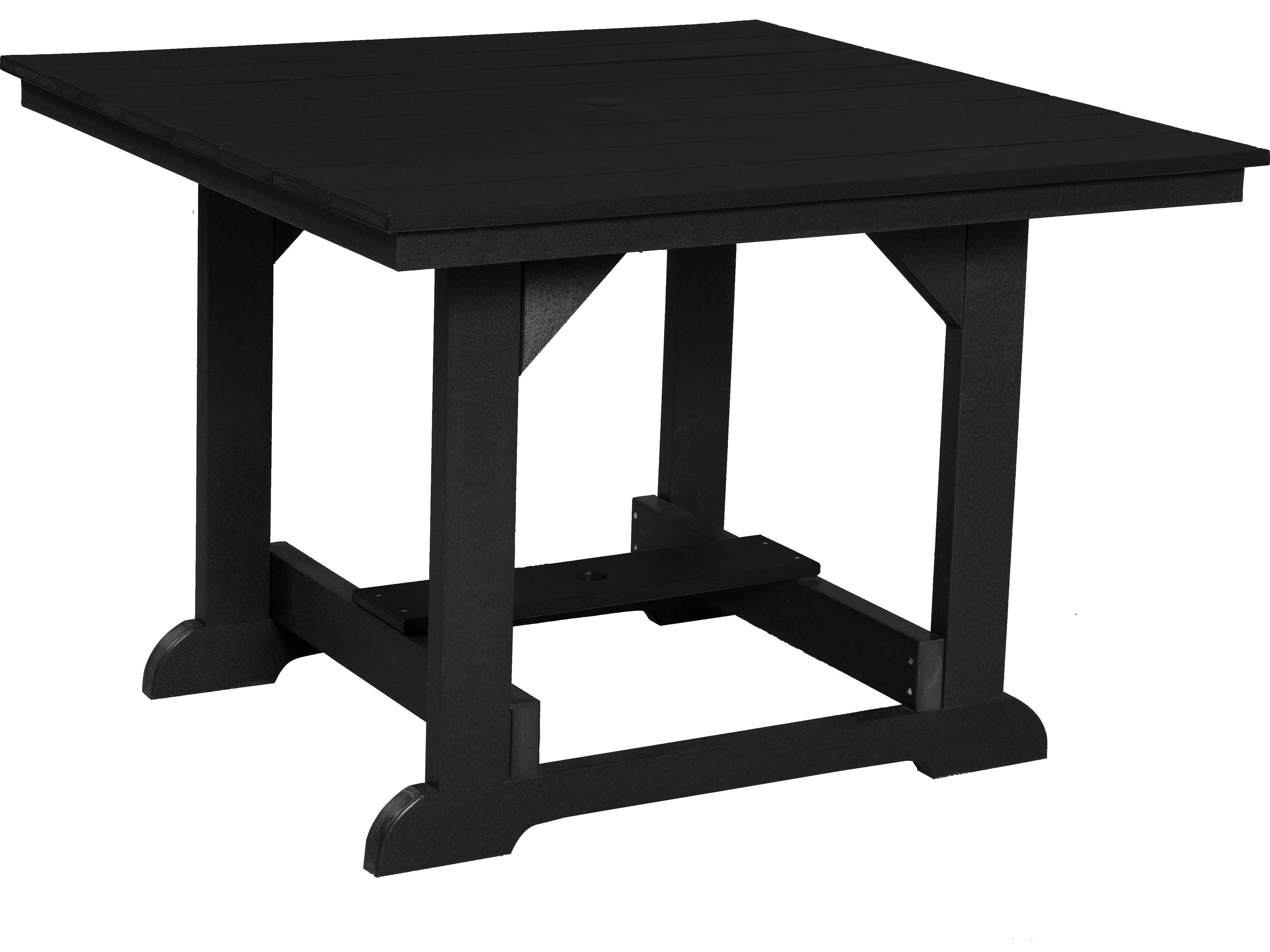 Wildridge Heritage Recycled Plastic Square Outdoor Patio Dining Table with Umbrella Hole