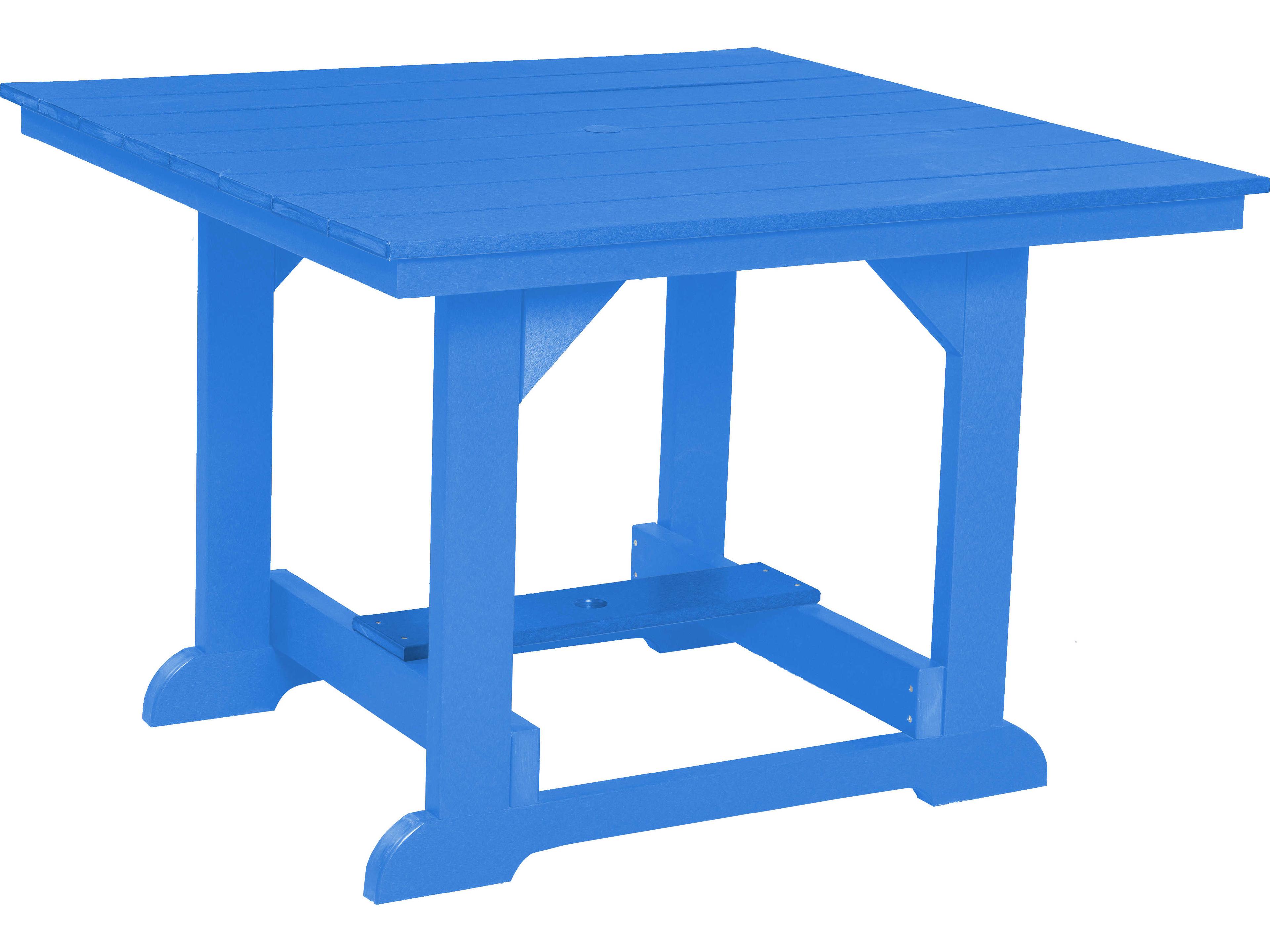 Wildridge Heritage Recycled Plastic Square Outdoor Patio Dining Table with Umbrella Hole
