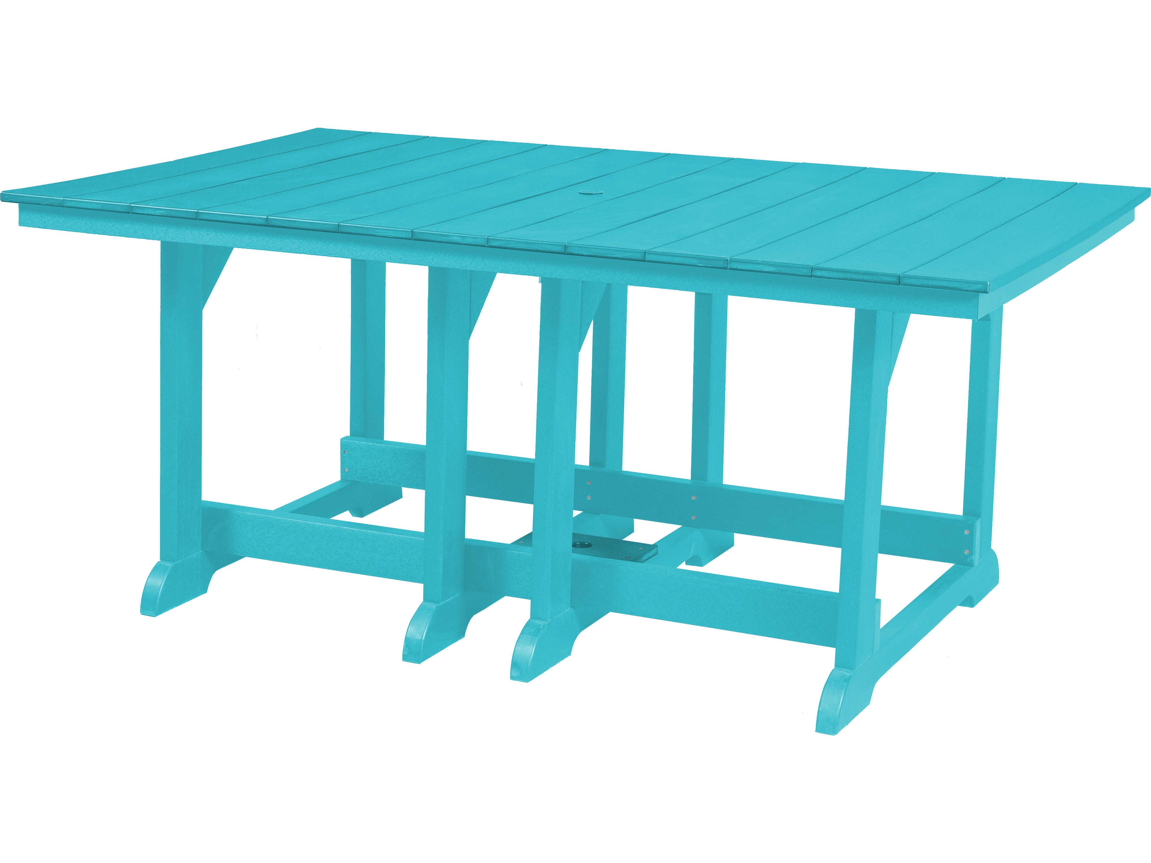 Heritage Recycled Plastic Rectangular Patio Dining Table with Umbrella Hole