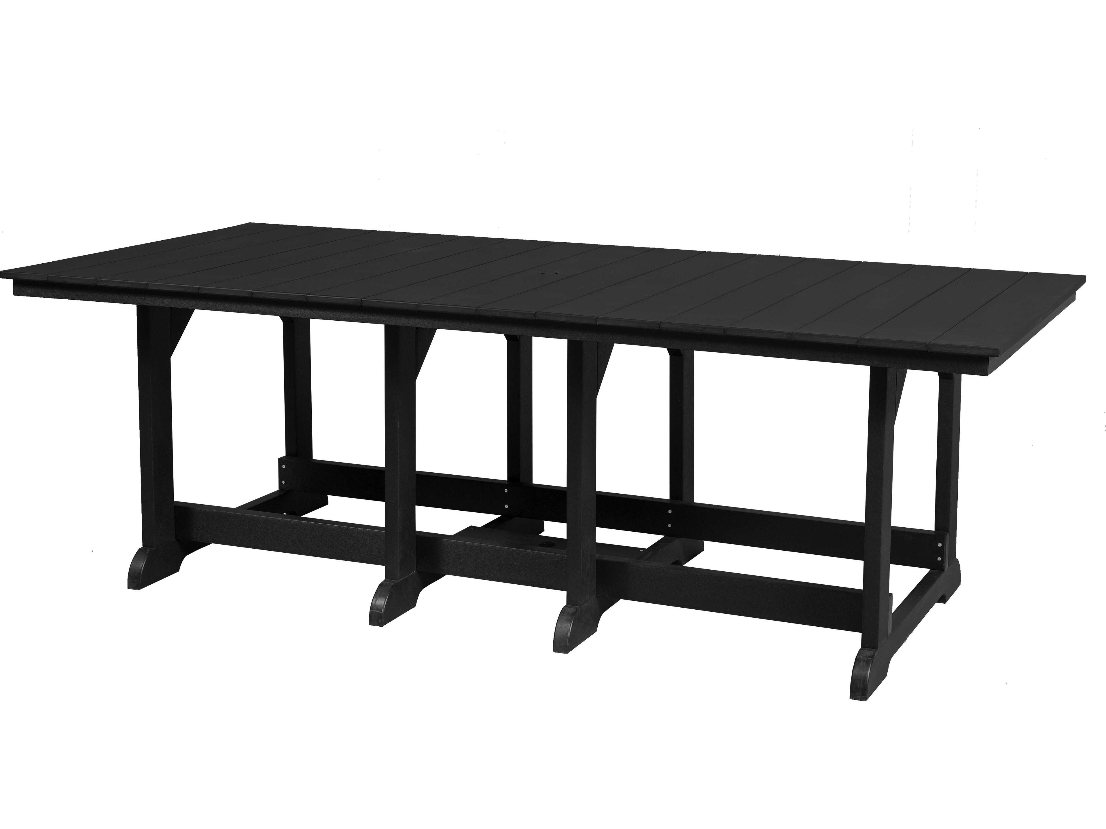 Wildridge Heritage Recycled Plastic Rectangular Outdoor Dining Table with Umbrella Hole