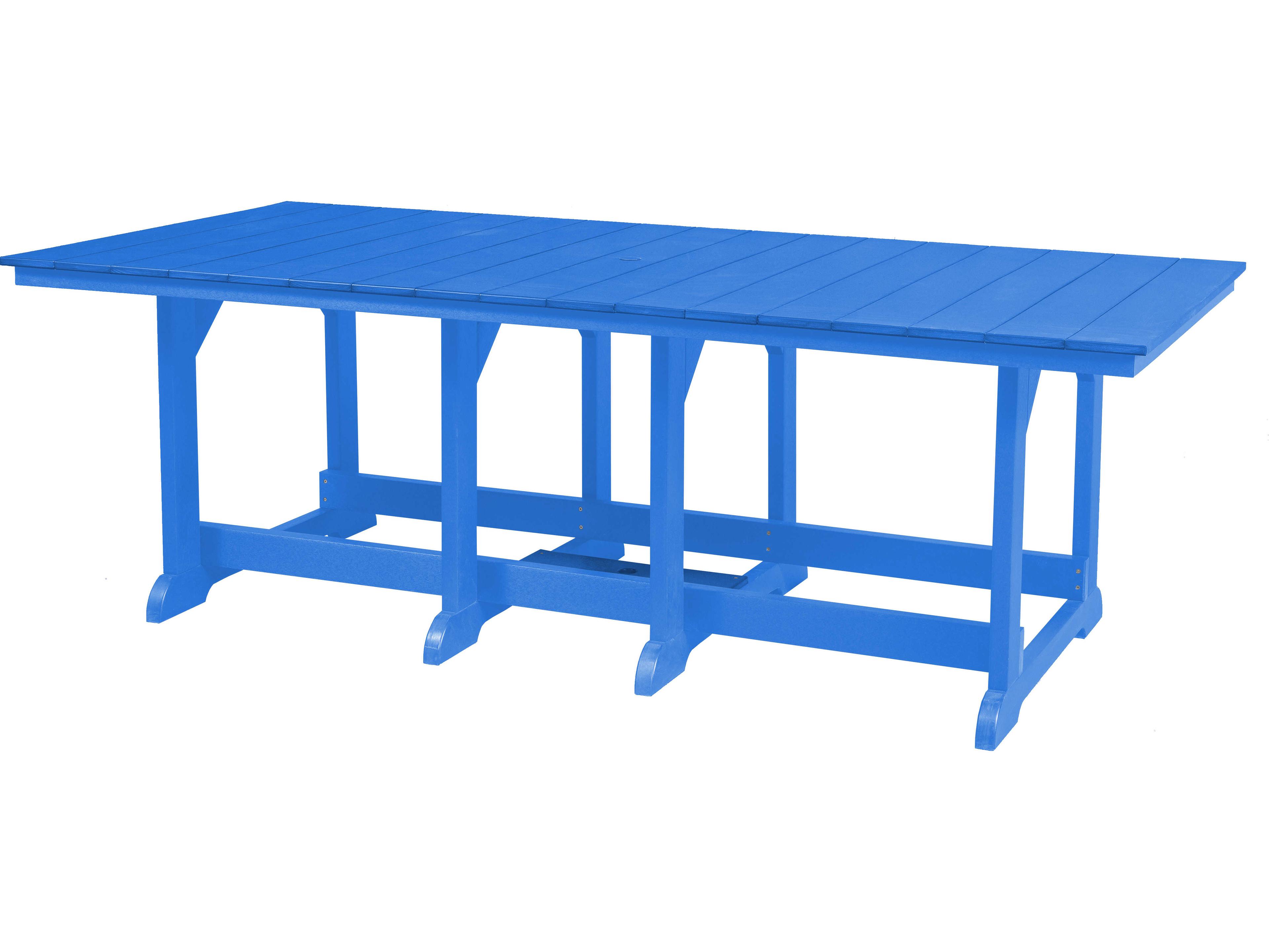 Wildridge Heritage Recycled Plastic Rectangular Outdoor Dining Table with Umbrella Hole