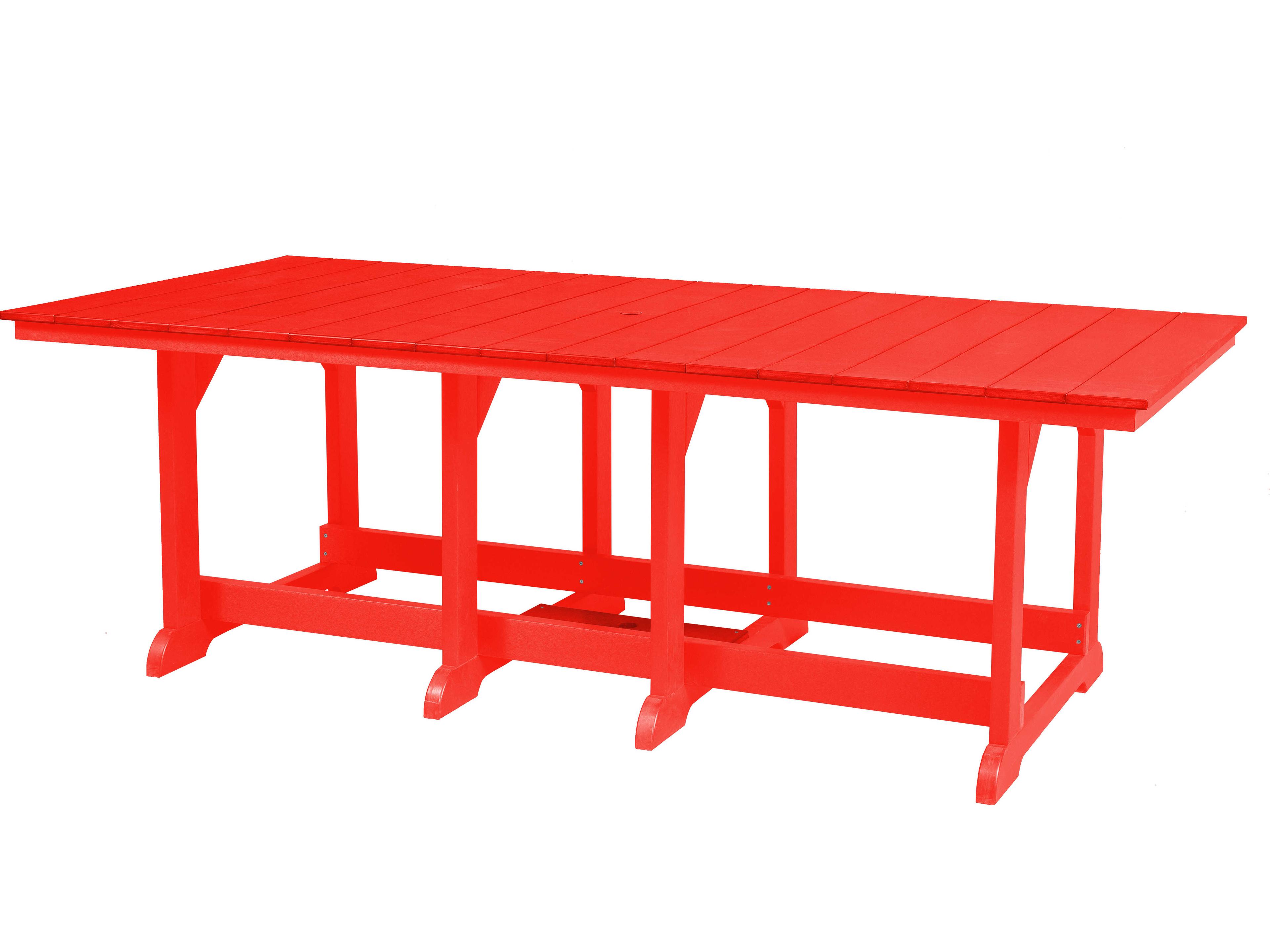 Wildridge Heritage Recycled Plastic Rectangular Outdoor Dining Table with Umbrella Hole