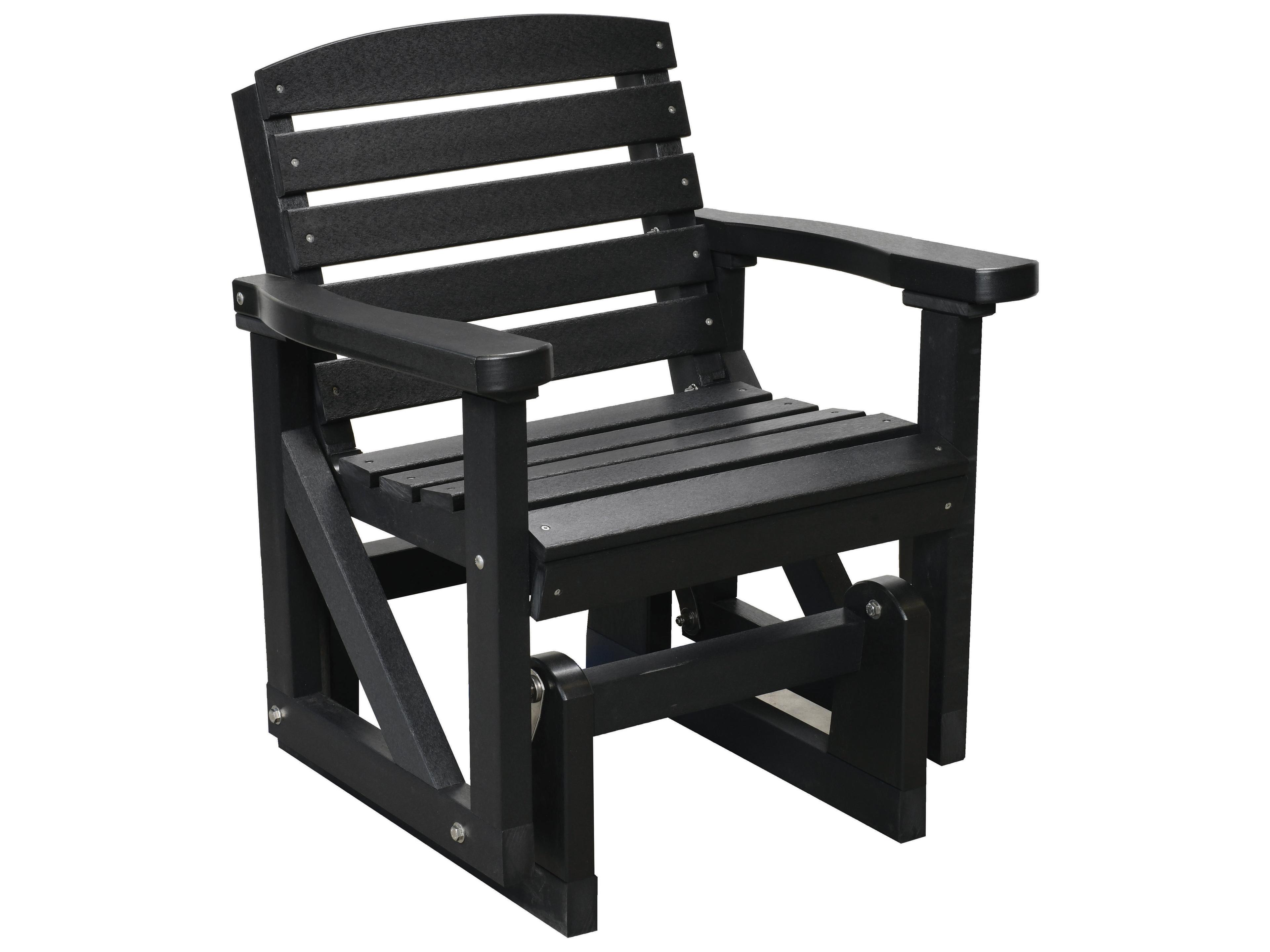 Wildridge Classic Recycled Plastic Single Glider Outdoor Patio Lounge Chair