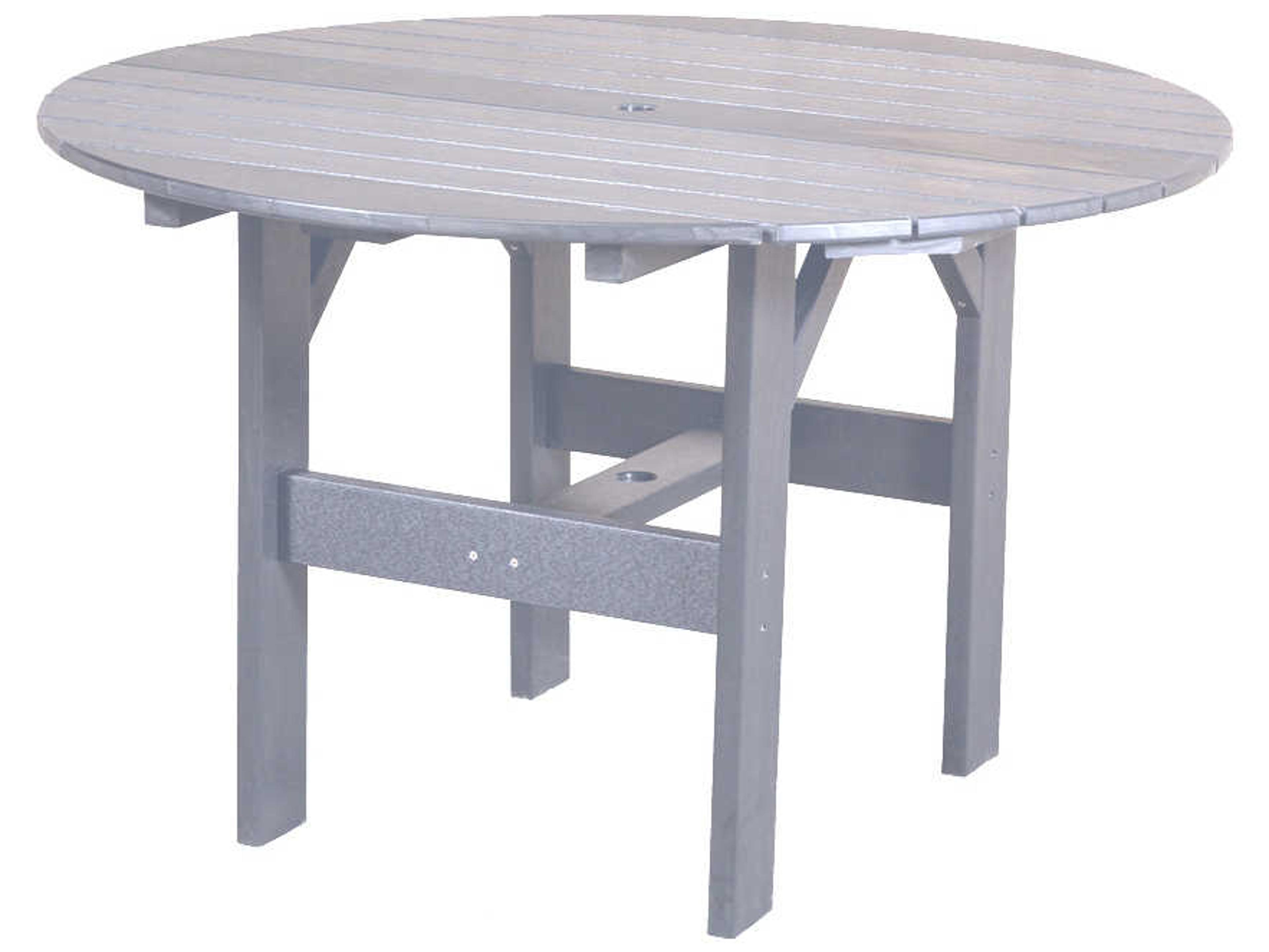 Wildridge Classic Recycled Plastic Round Outdoor Patio Dining Table with Umbrella Hole
