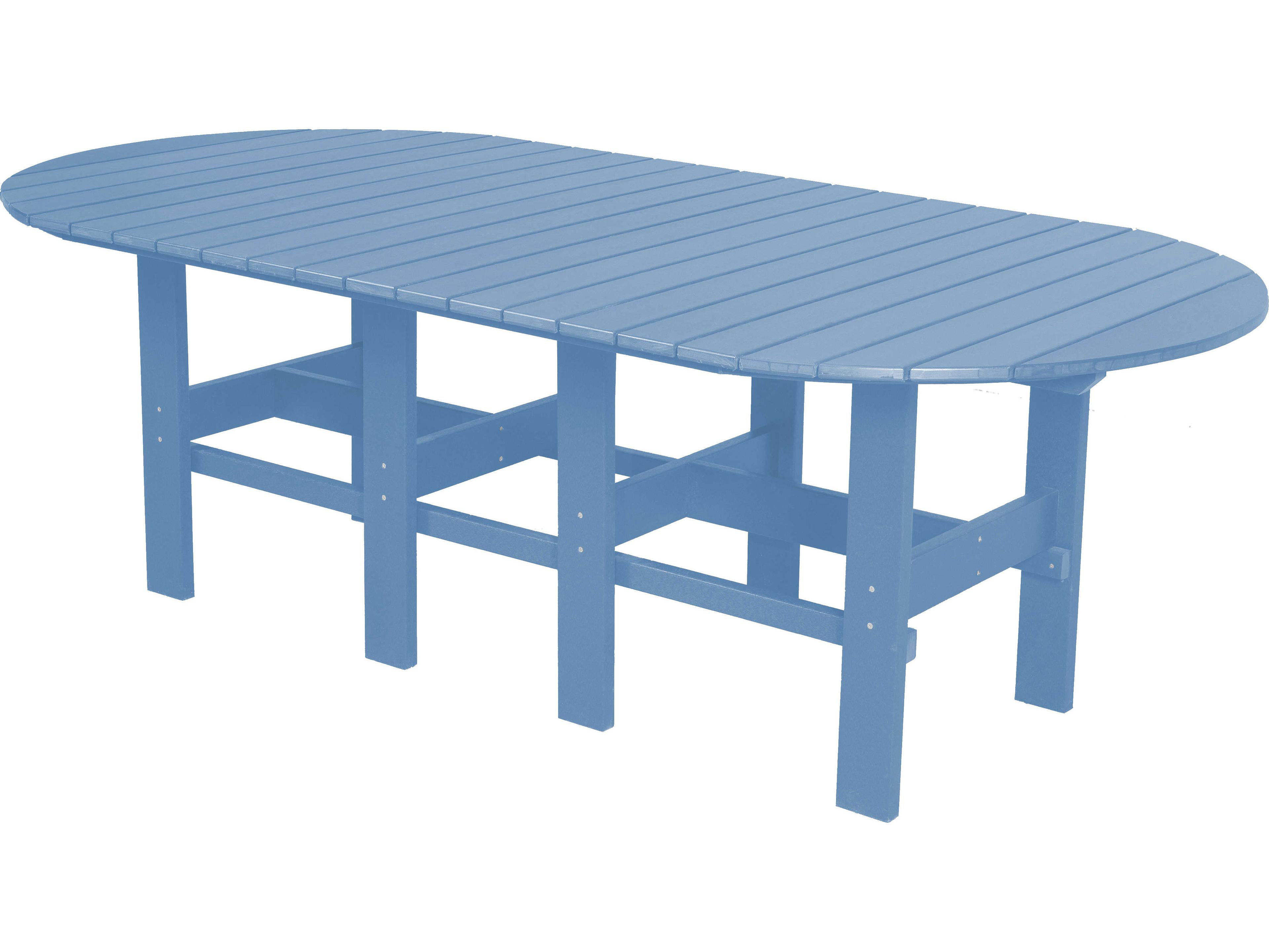 Wildridge Classic Recycled Plastic Oval Patio Dining Table with Umbrella Hole