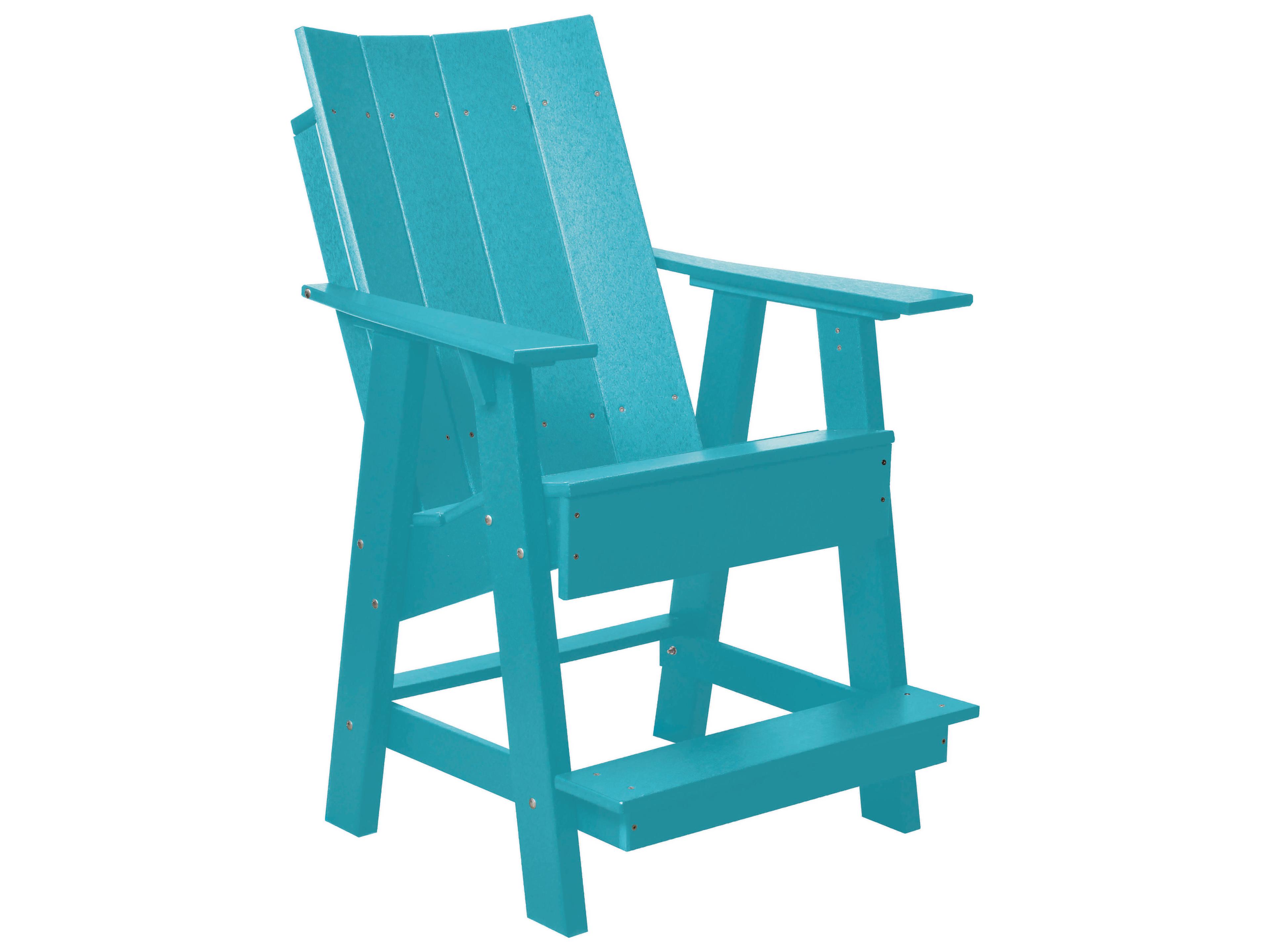 Contemporary Recycled Plastic High Outdoor Adirondack Chair