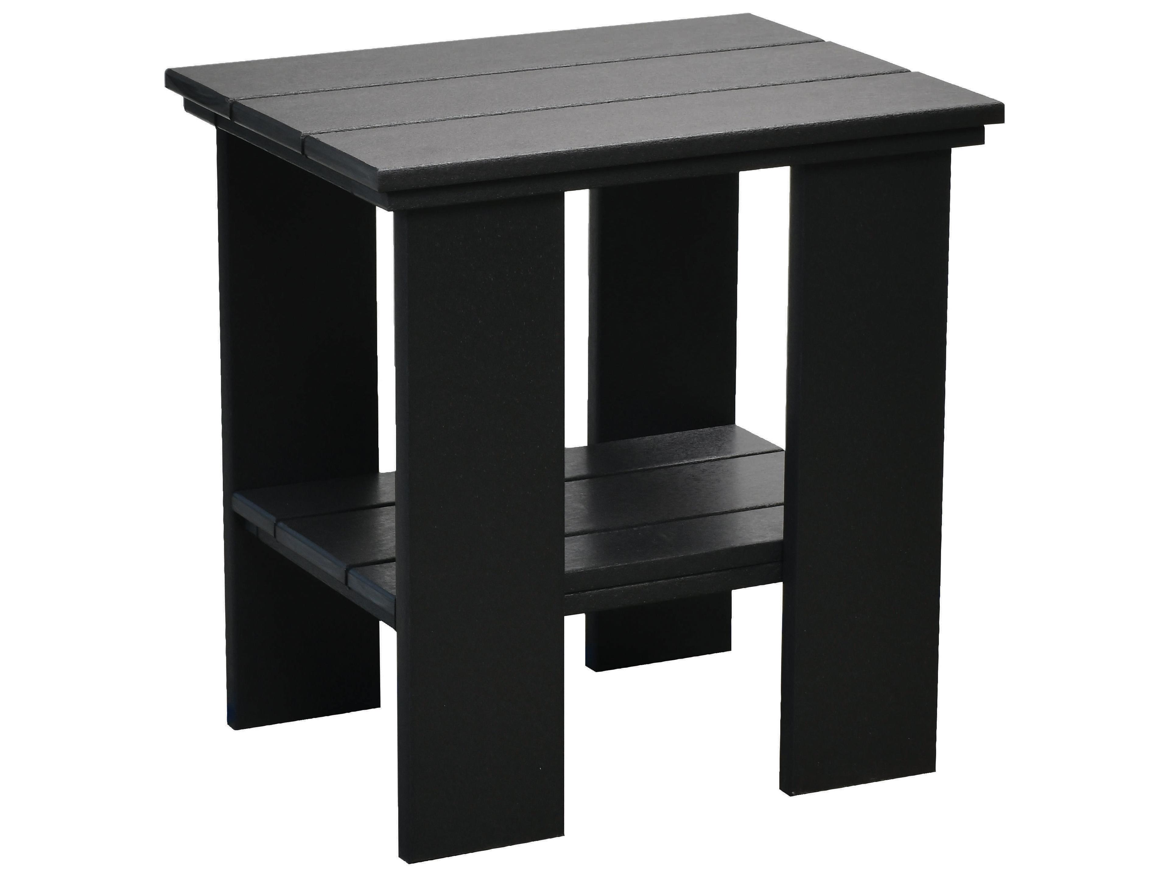Contemporary Recycled Plastic Rectangular Outdoor End Table