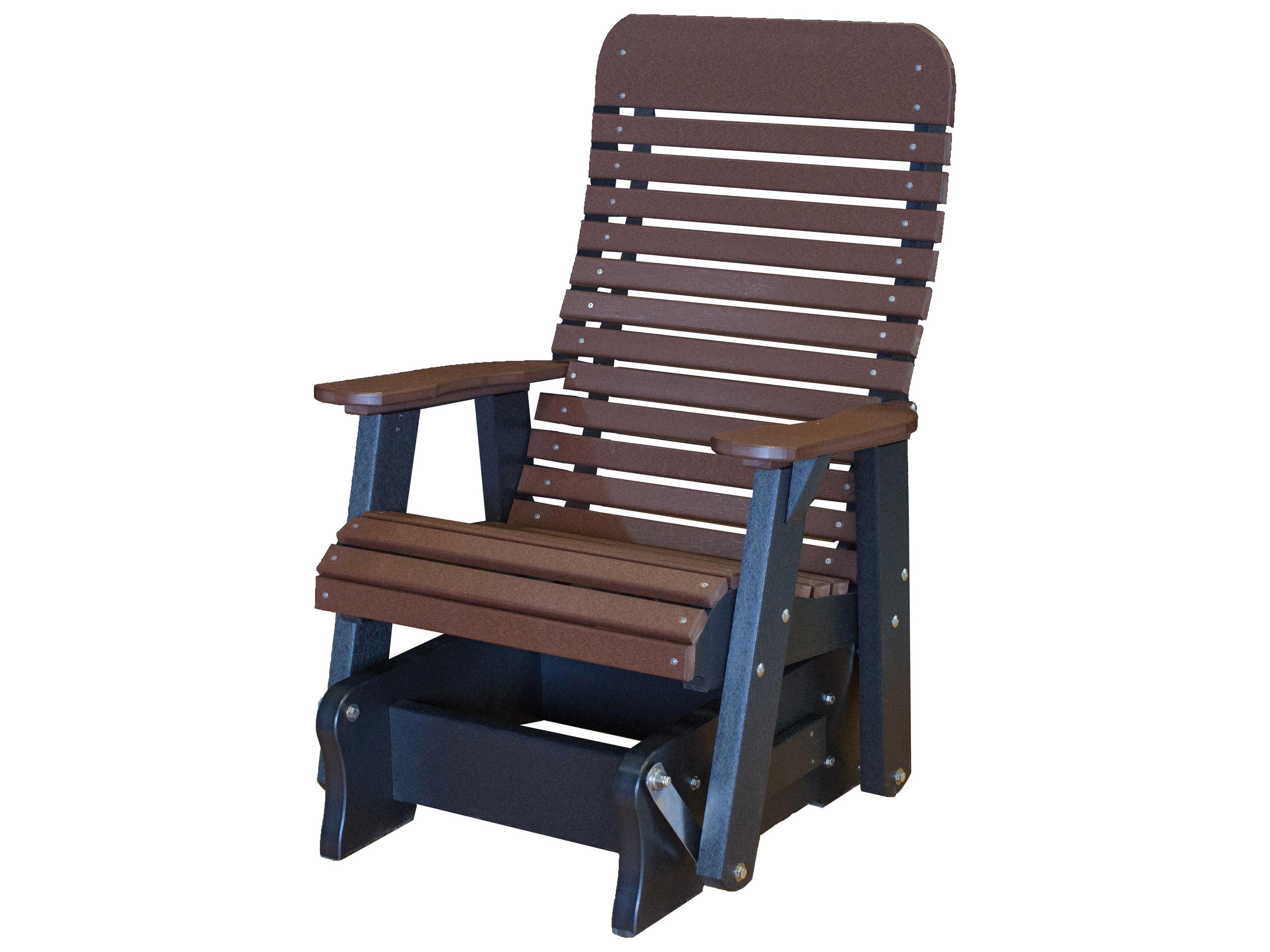 Signature Recycled Plastic Highback Single Glider Patio Lounge Chair