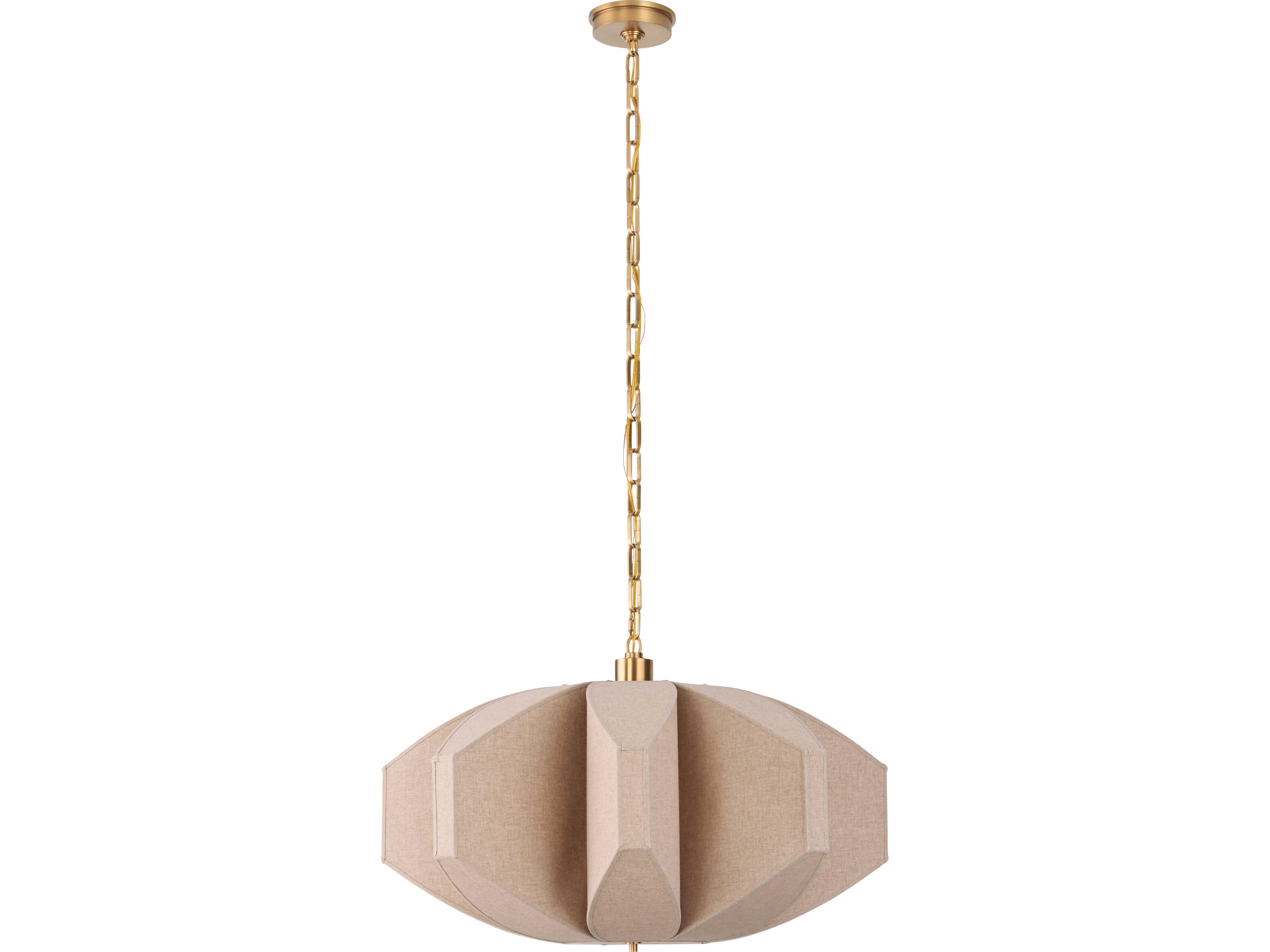 Wildwood 3-Light Tan Brass Geometric Pendant