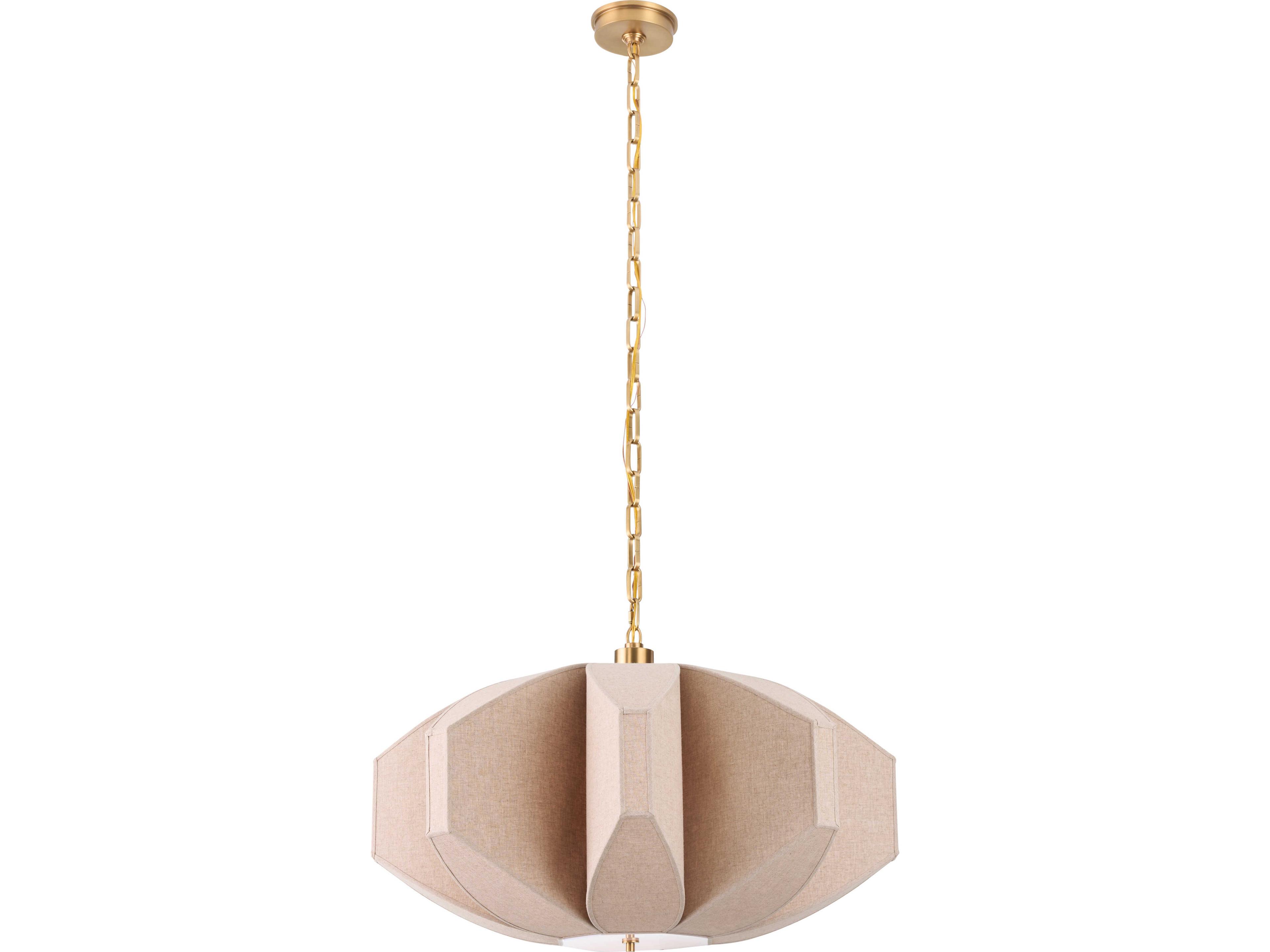 Wildwood 3-Light Tan Brass Geometric Pendant