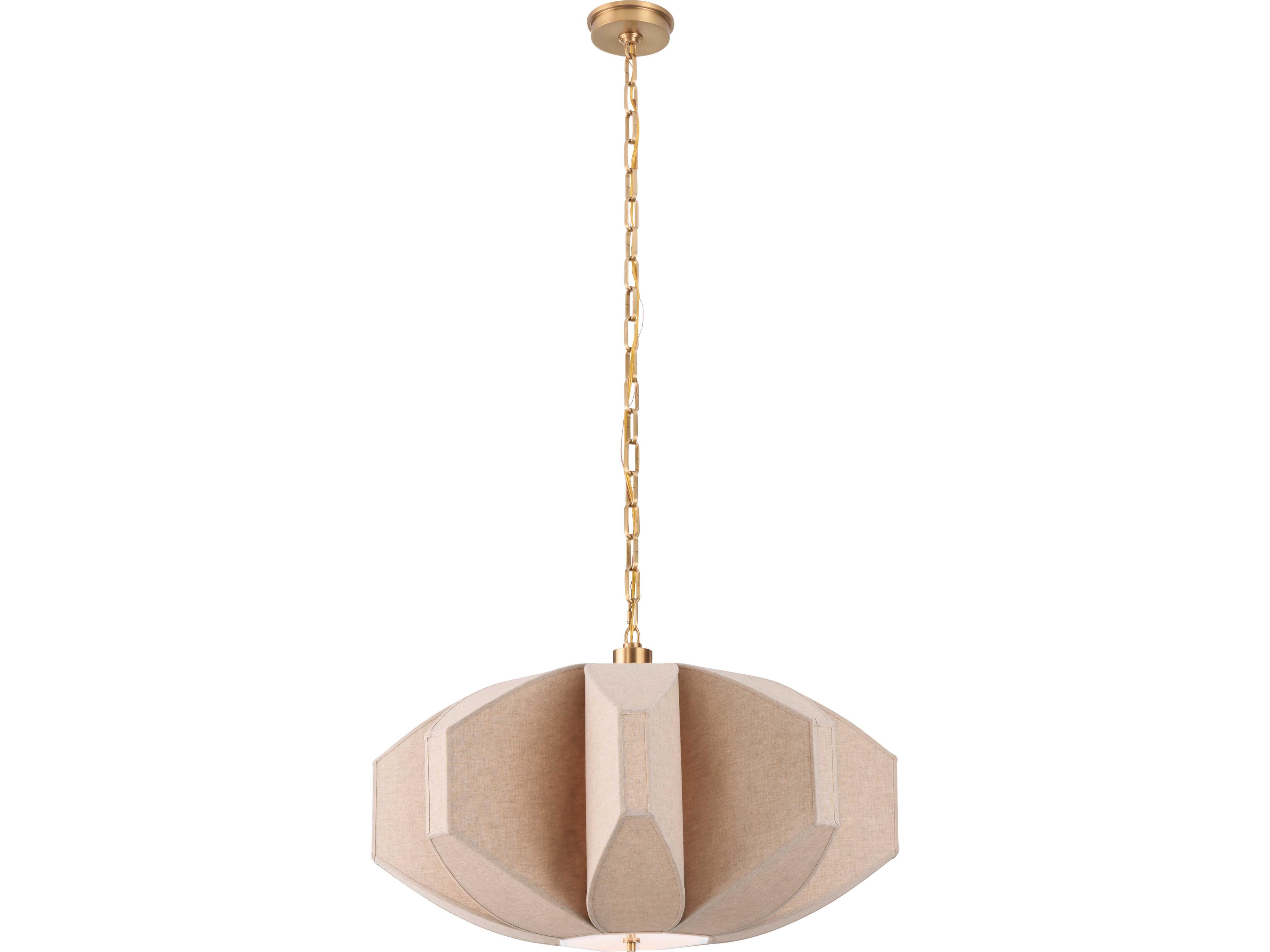 Wildwood 3-Light Tan Brass Geometric Pendant