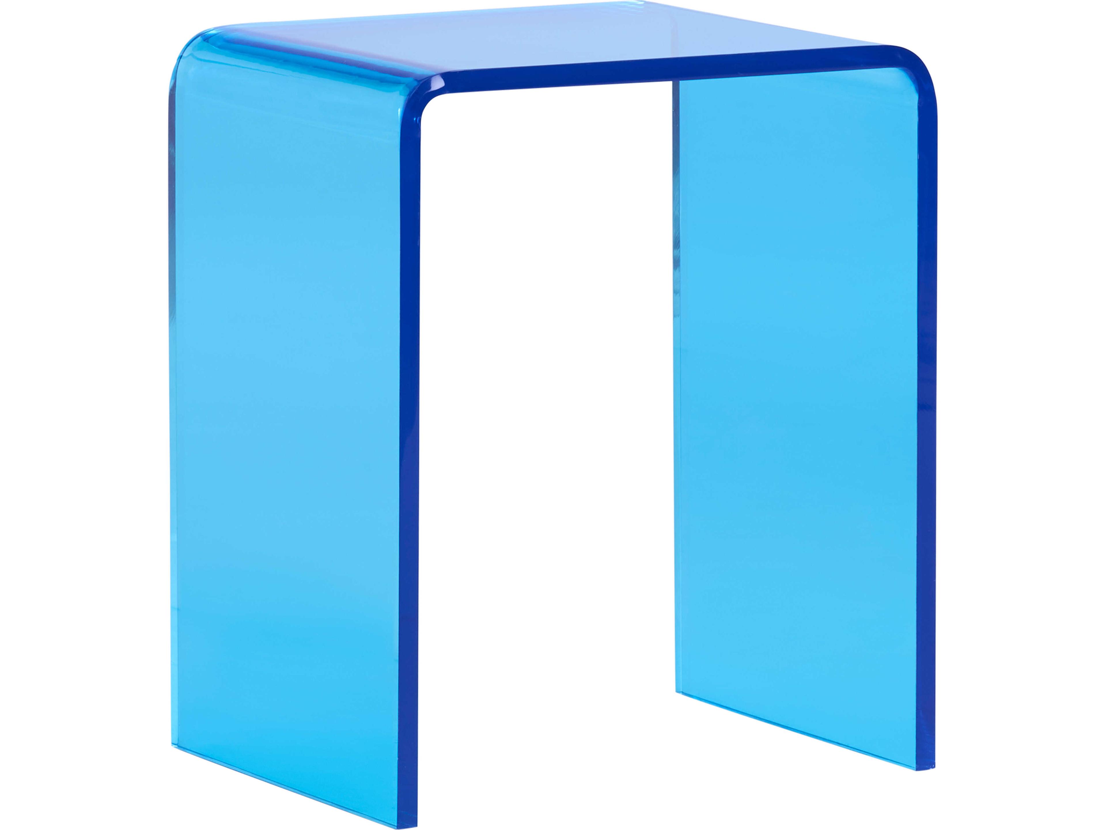 Rectangular Acrylic Blue End Table
