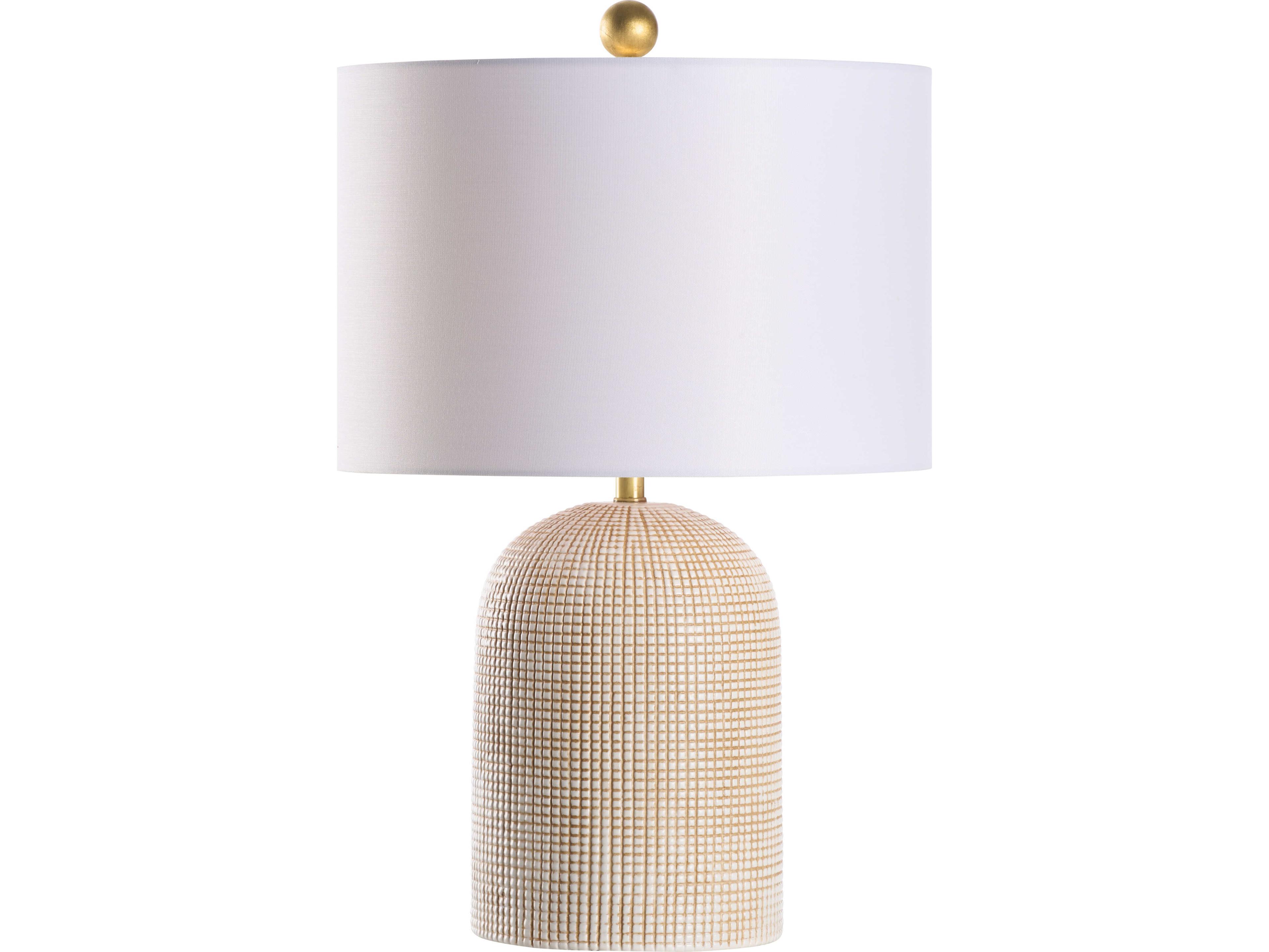 Wildwood White cream Linen Table Lamp