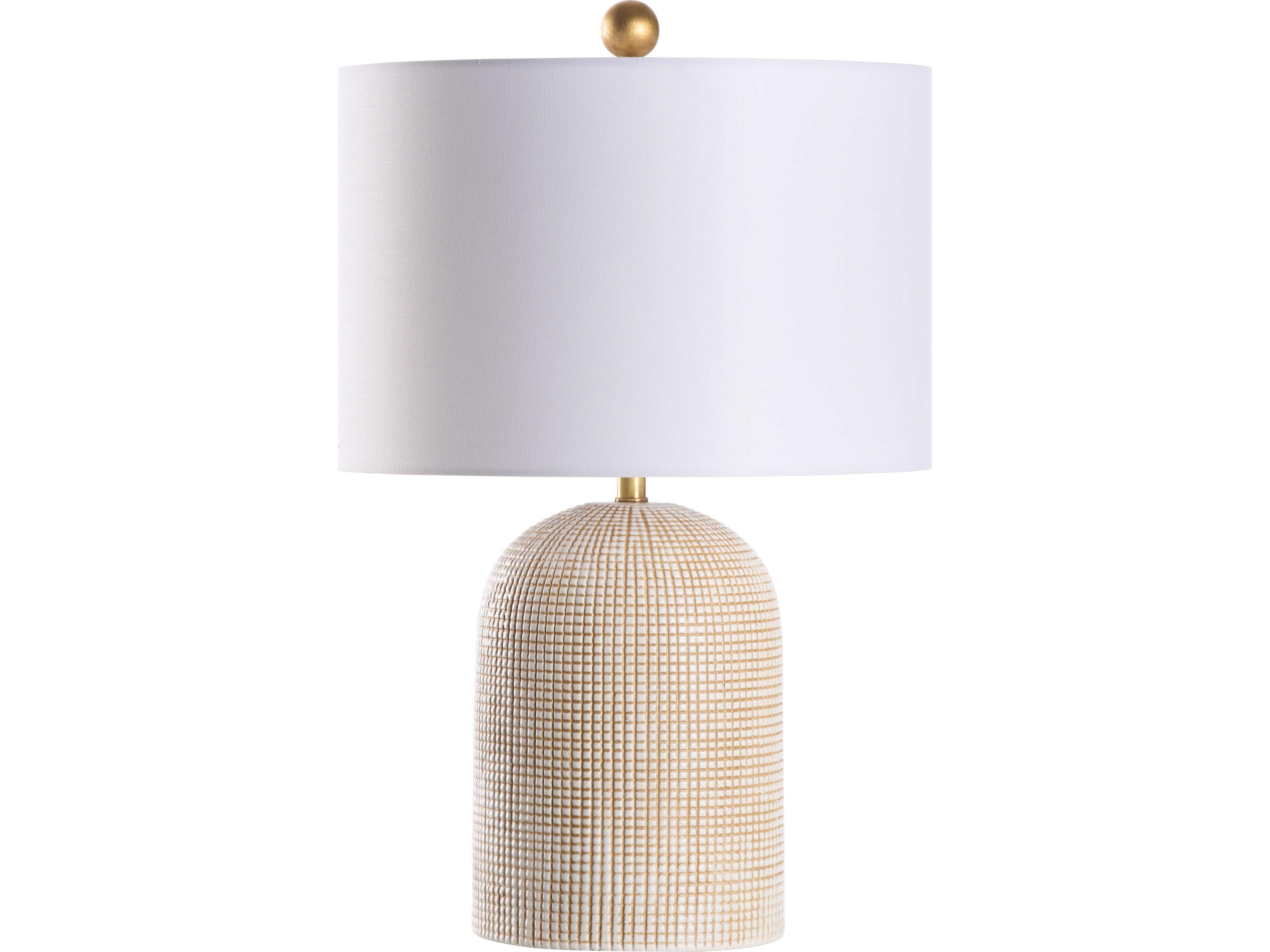 Wildwood White cream Linen Table Lamp
