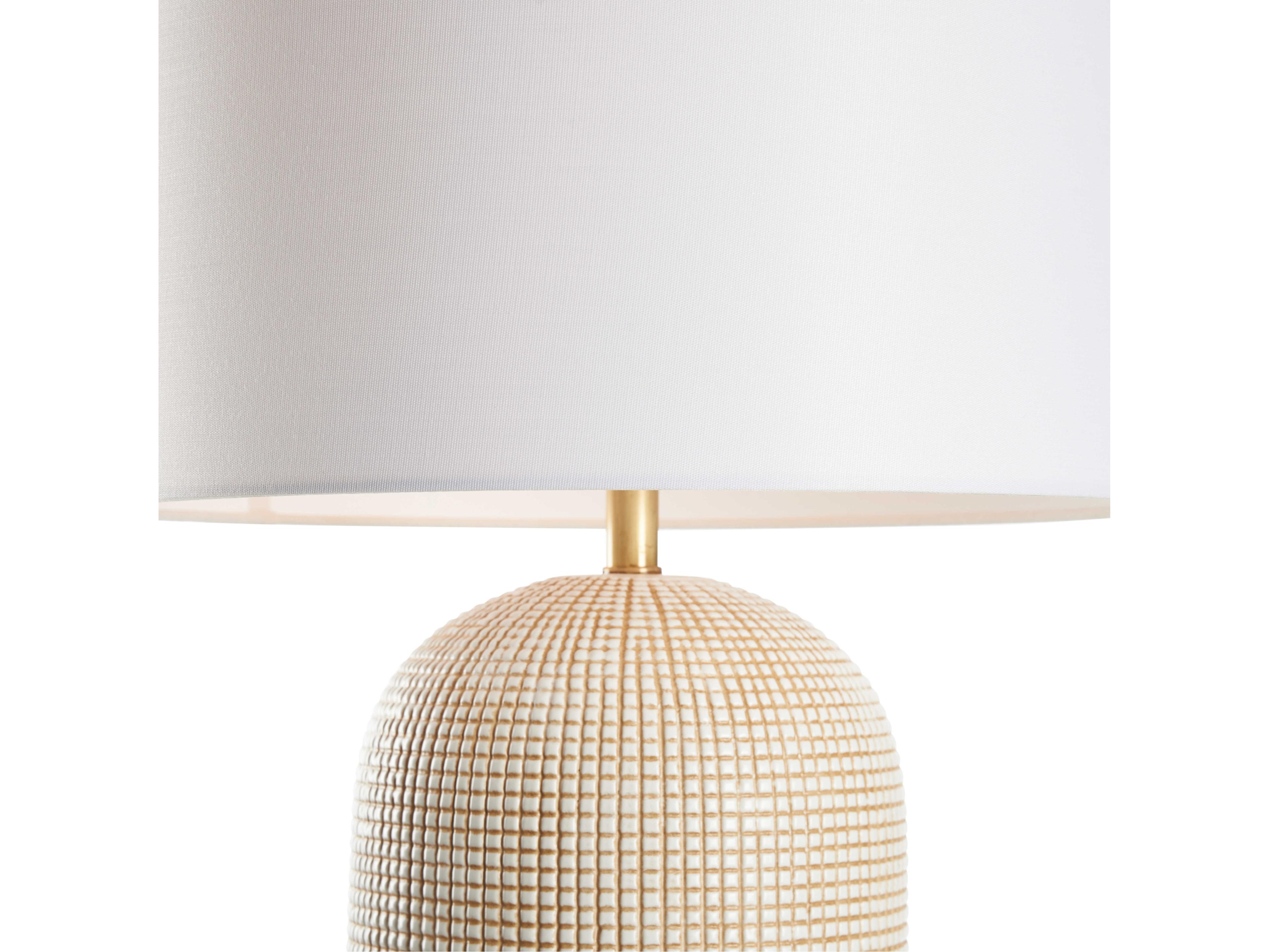 Wildwood White cream Linen Table Lamp