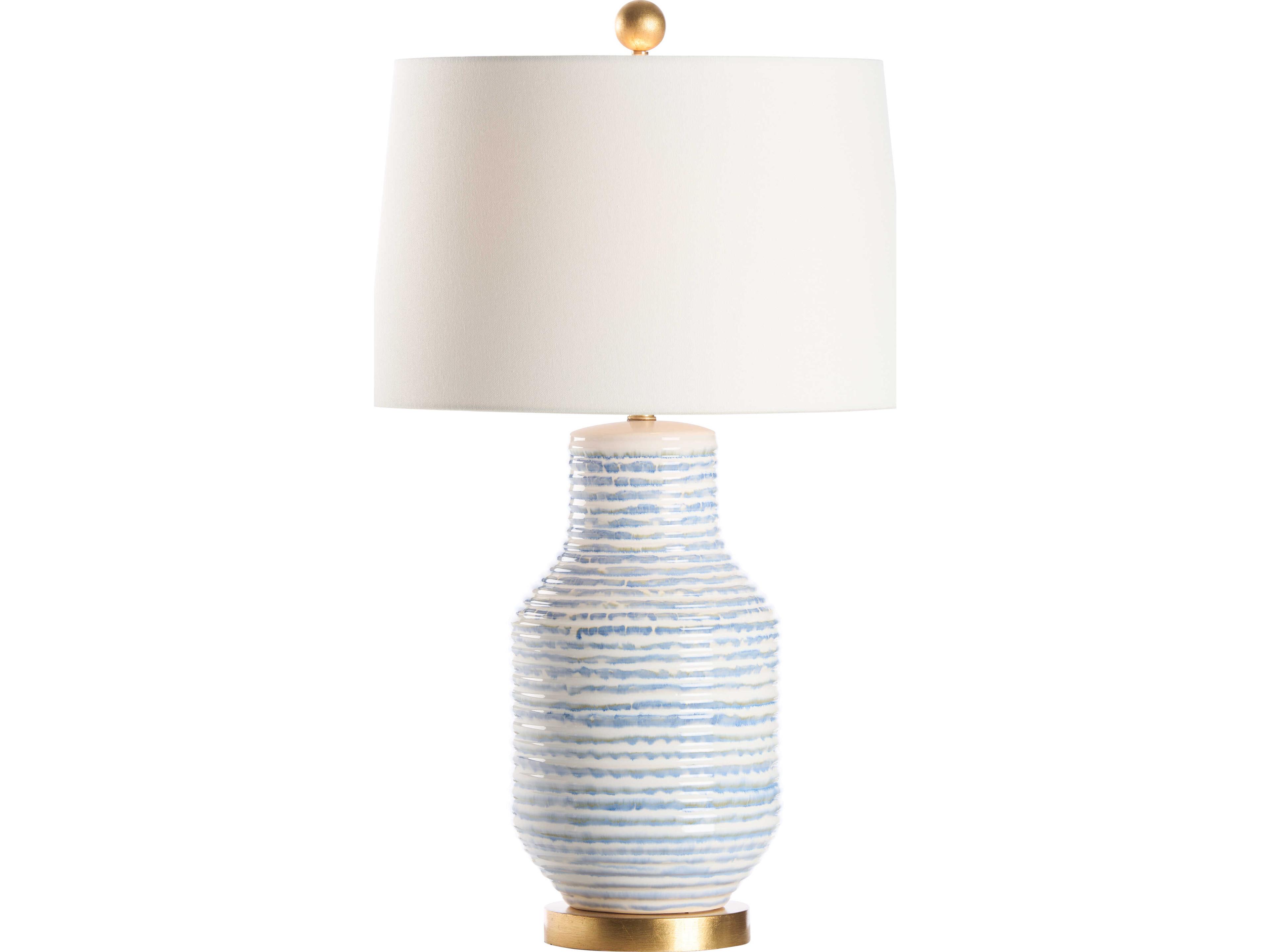 Blue Linen Table Lamp