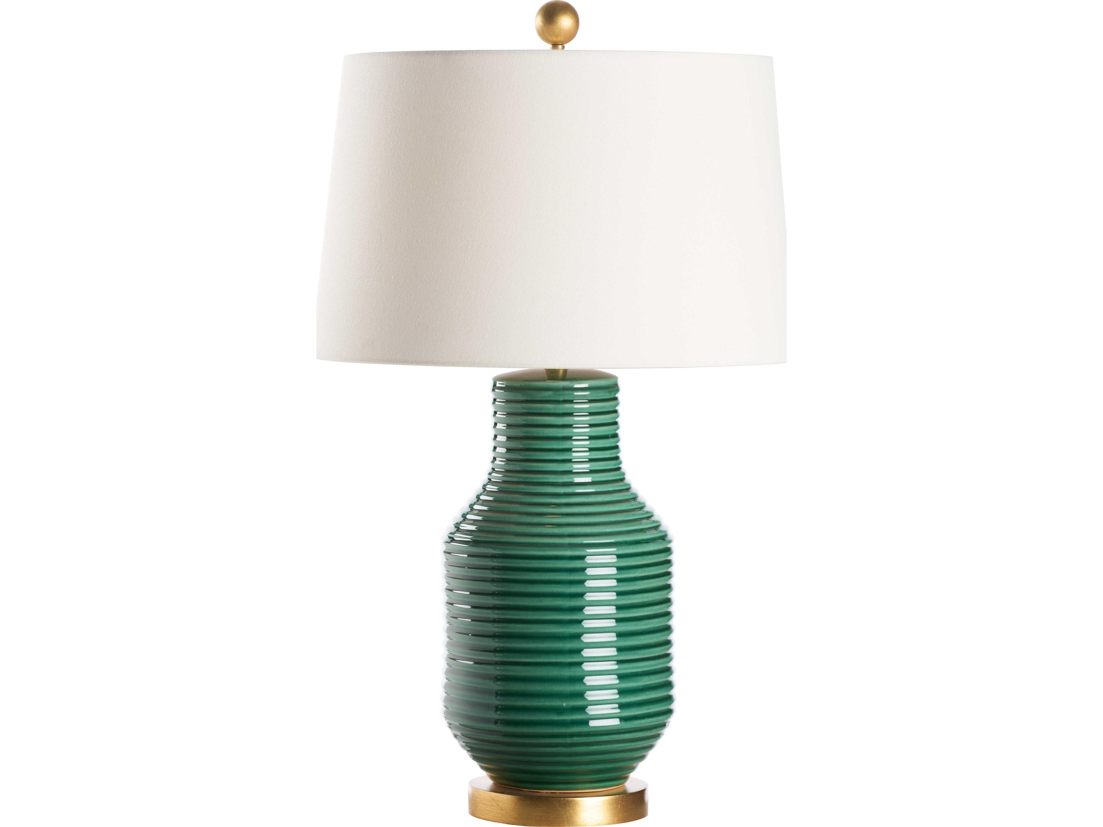 Green Linen Table Lamp