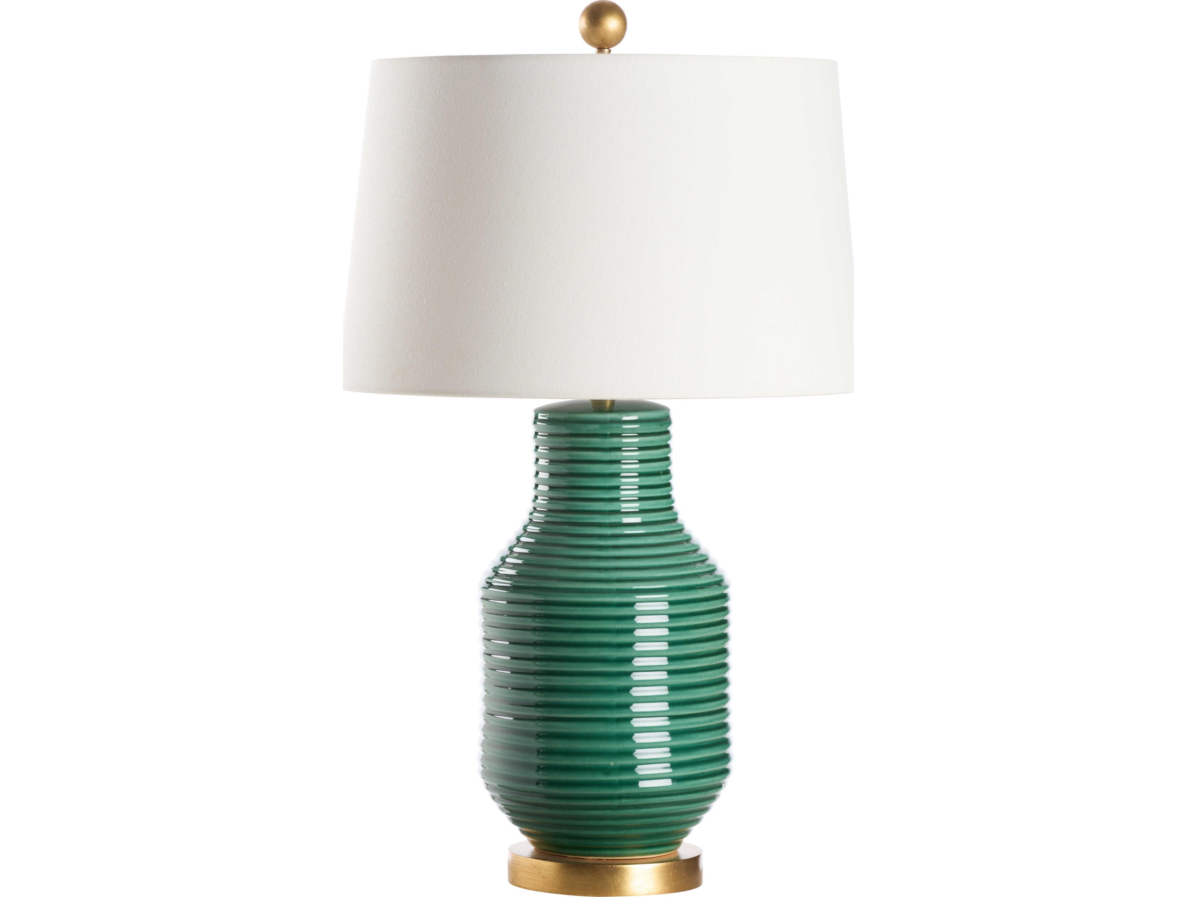 Wildwood Green Linen Table Lamp