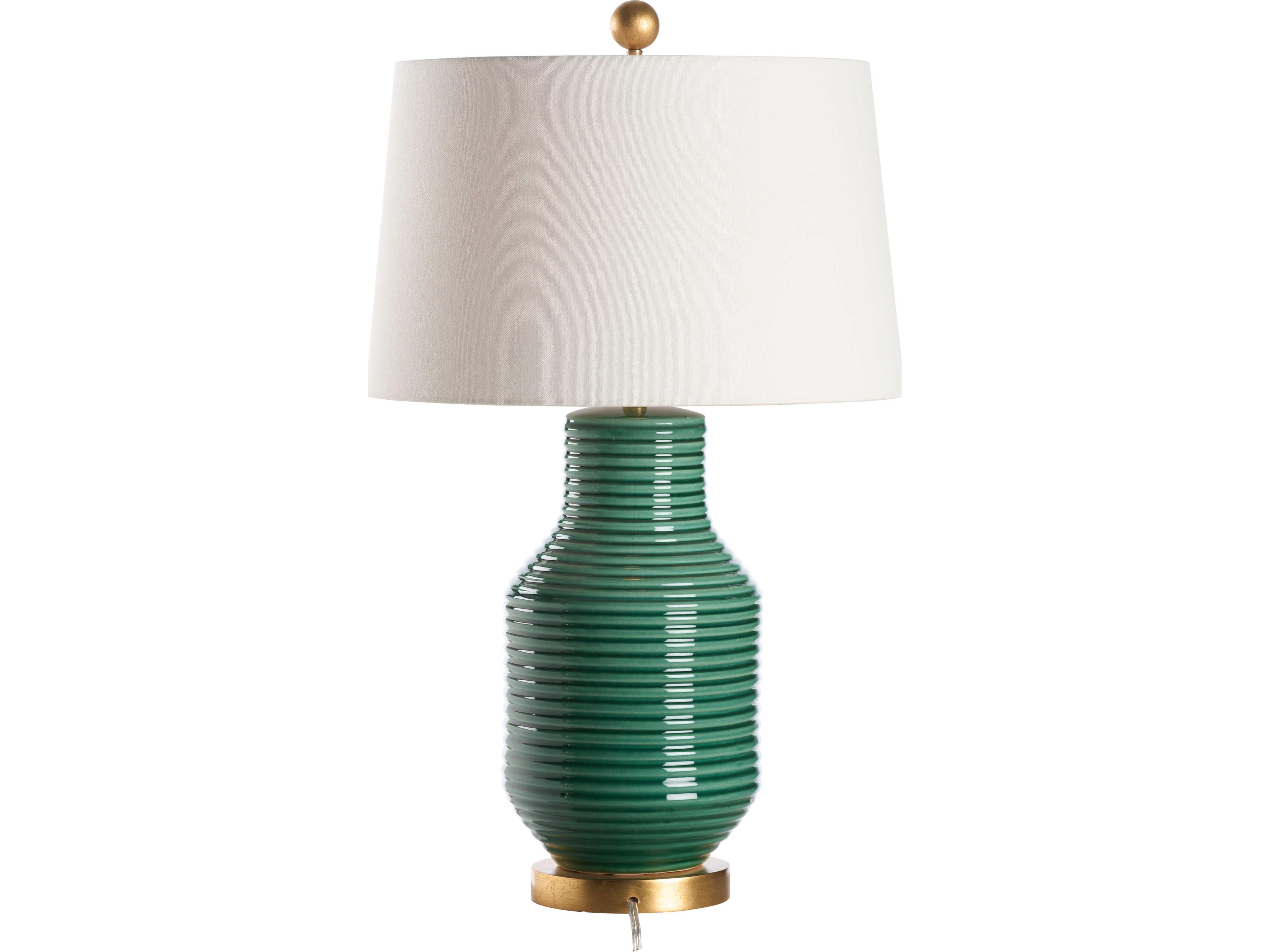 Wildwood Green Linen Table Lamp