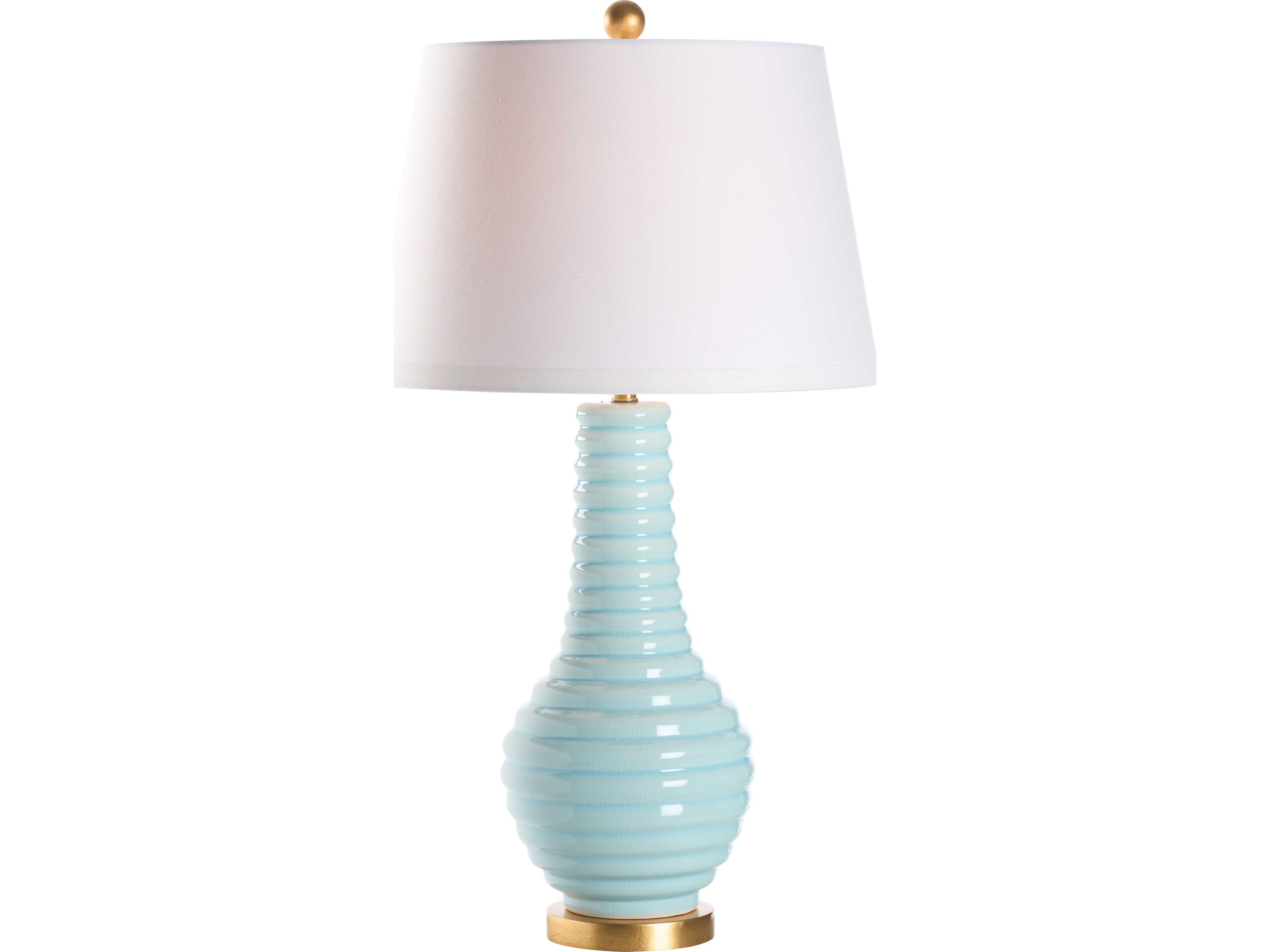 Blue Linen Table Lamp
