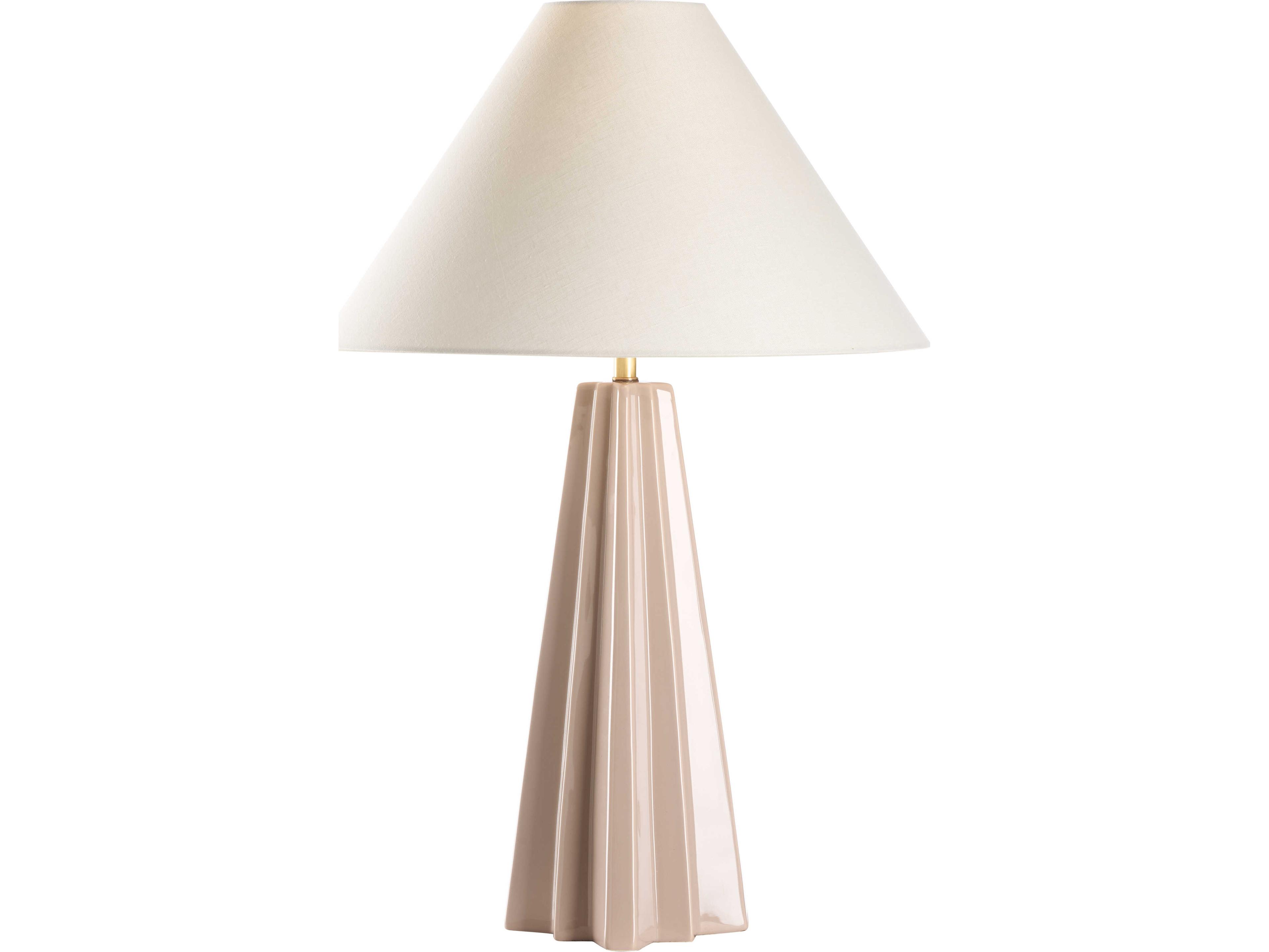 Wildwood Tan Linen Brass Table Lamp
