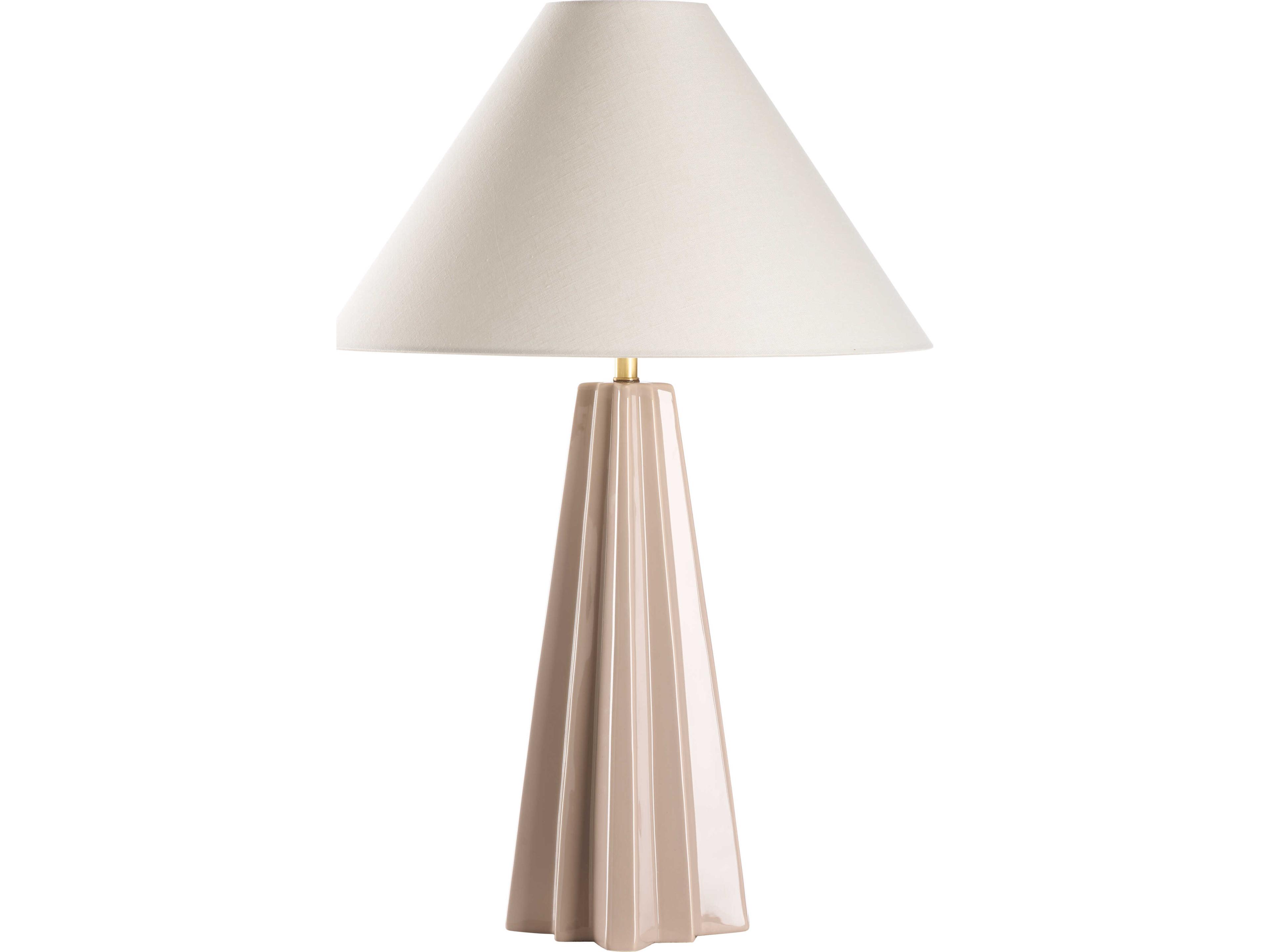 Wildwood Tan Linen Brass Table Lamp