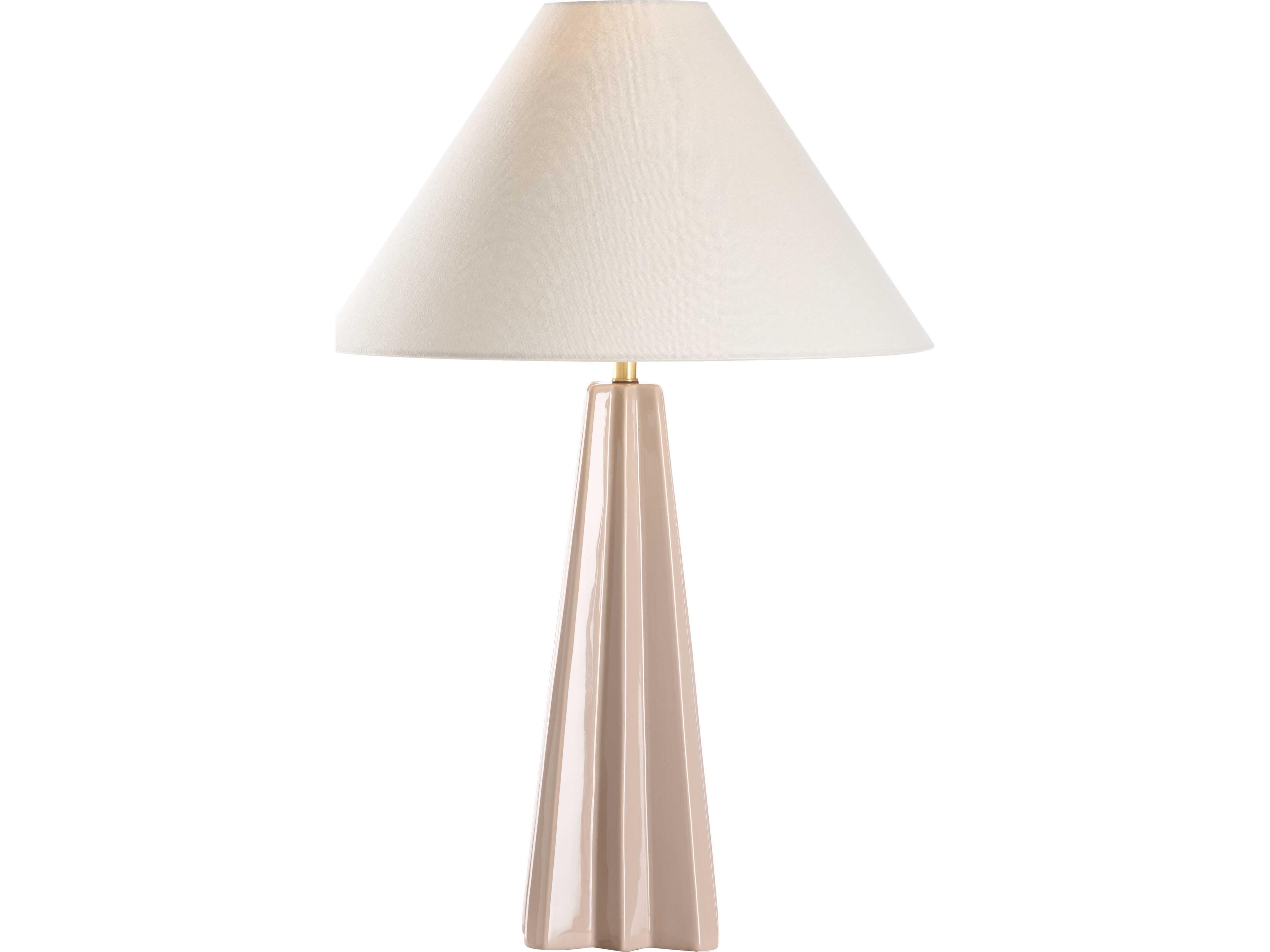 Wildwood Tan Linen Brass Table Lamp