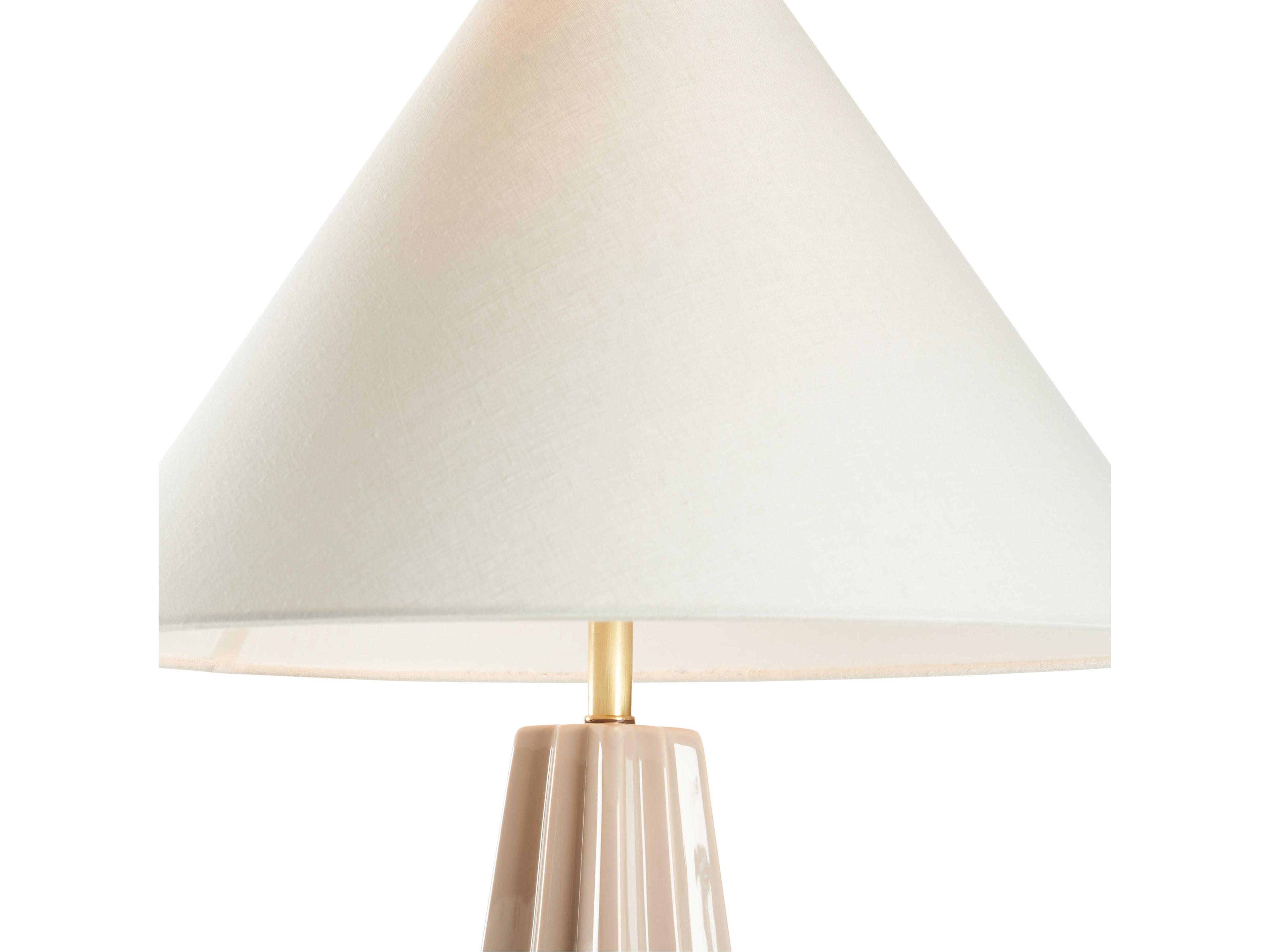 Wildwood Tan Linen Brass Table Lamp