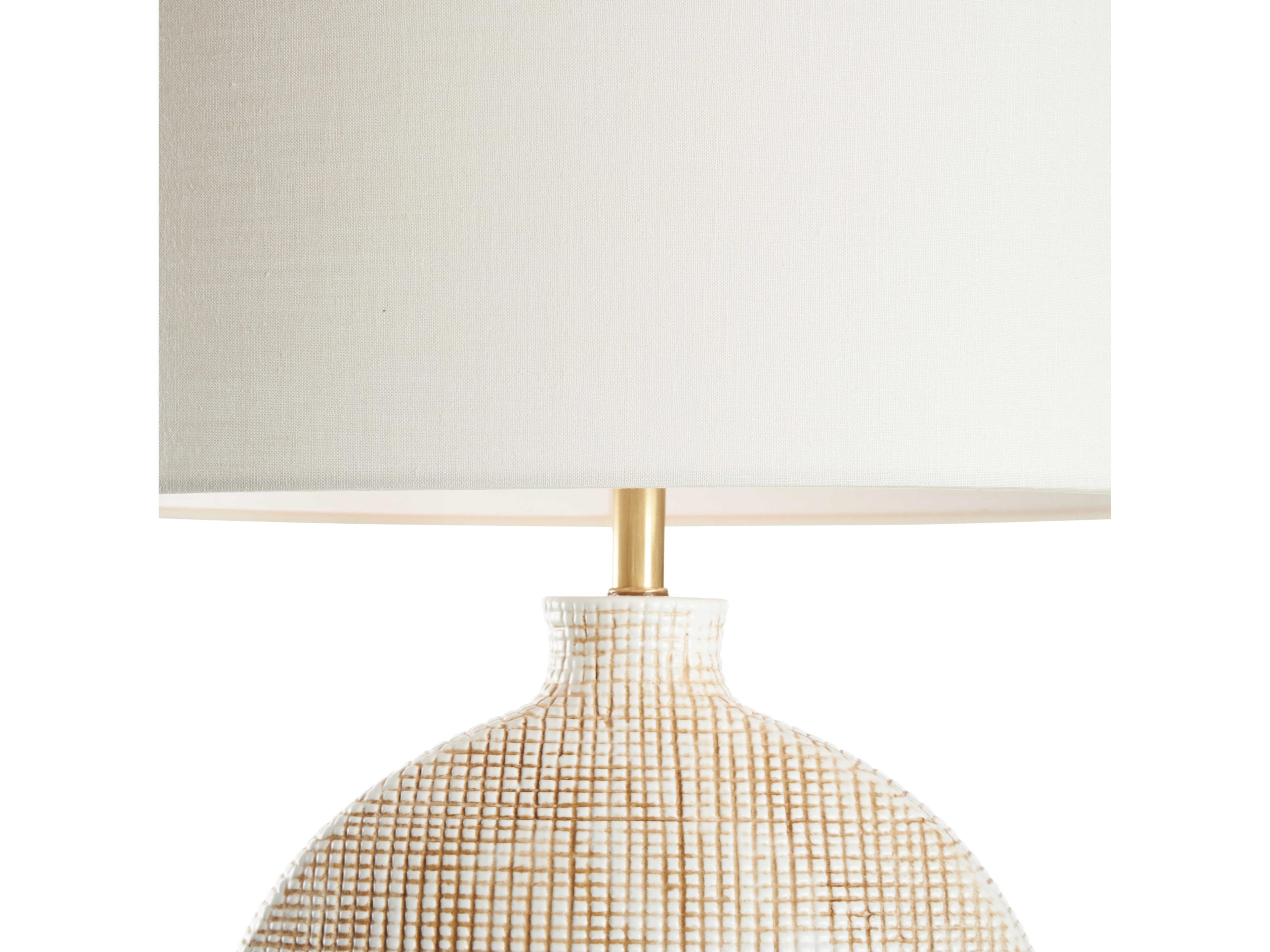 Wildwood White cream Linen Off Table Lamp