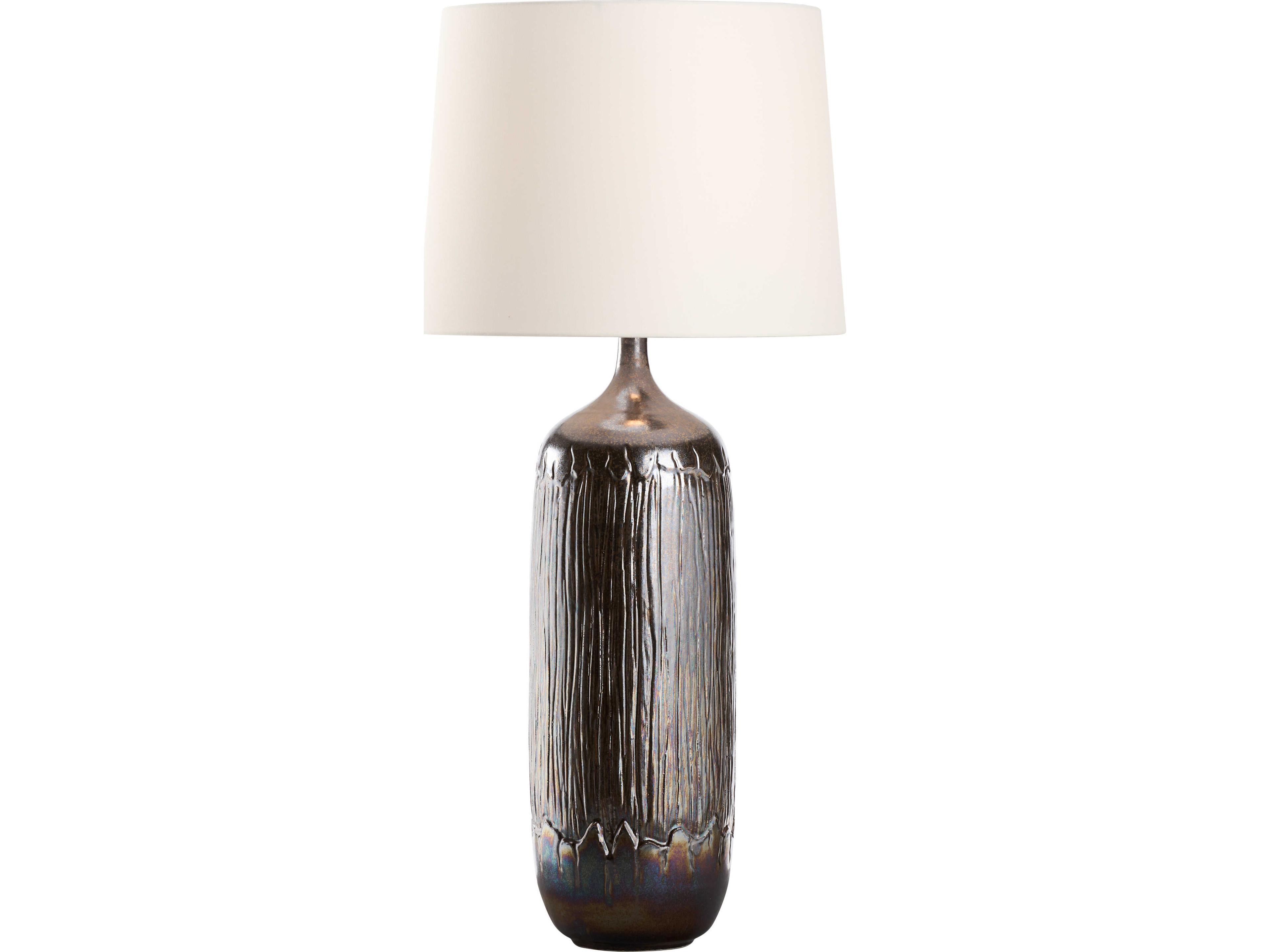 Italia Brown Linen Table Lamp