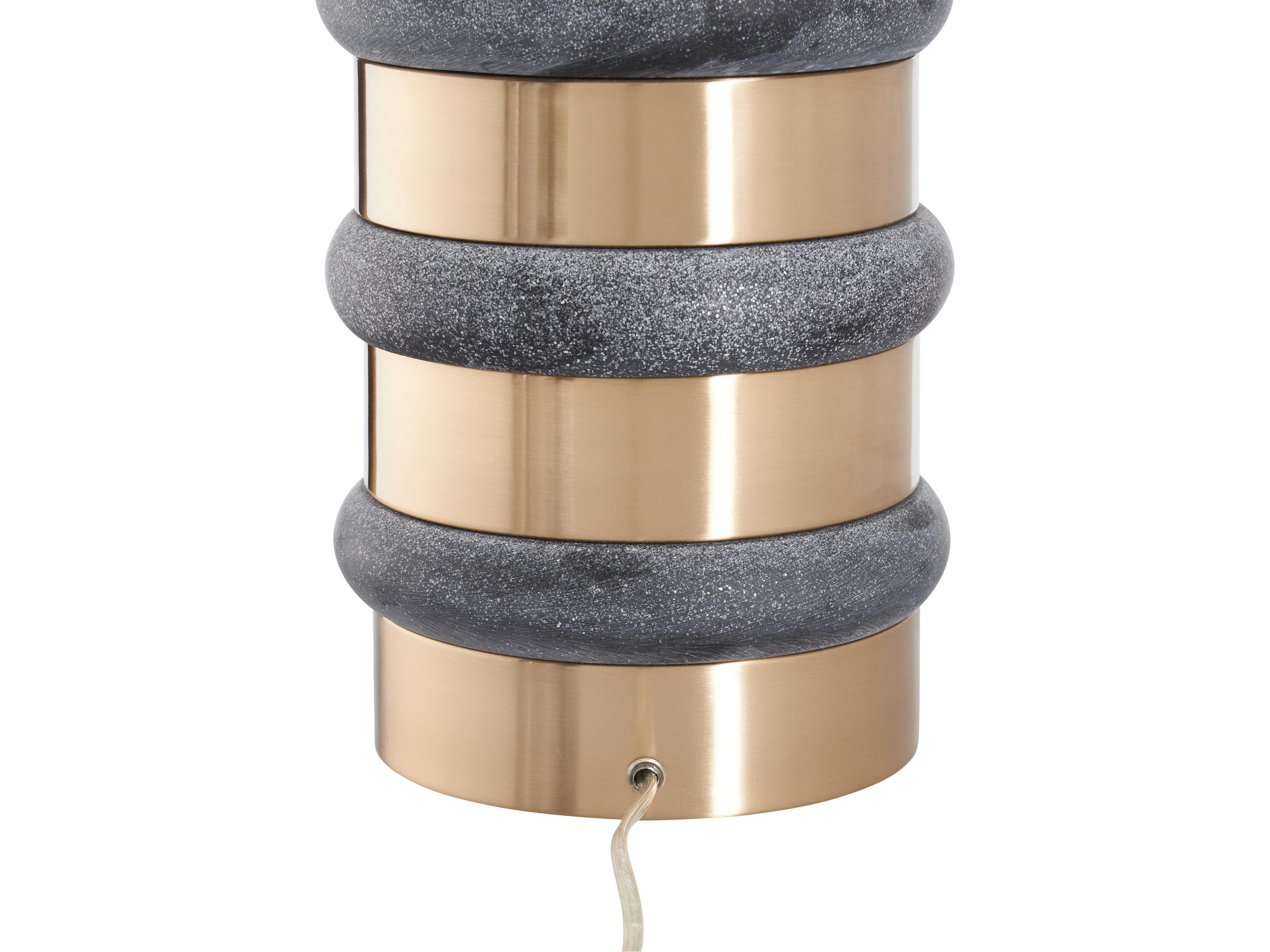 Wildwood Black Linen Brass Table Lamp