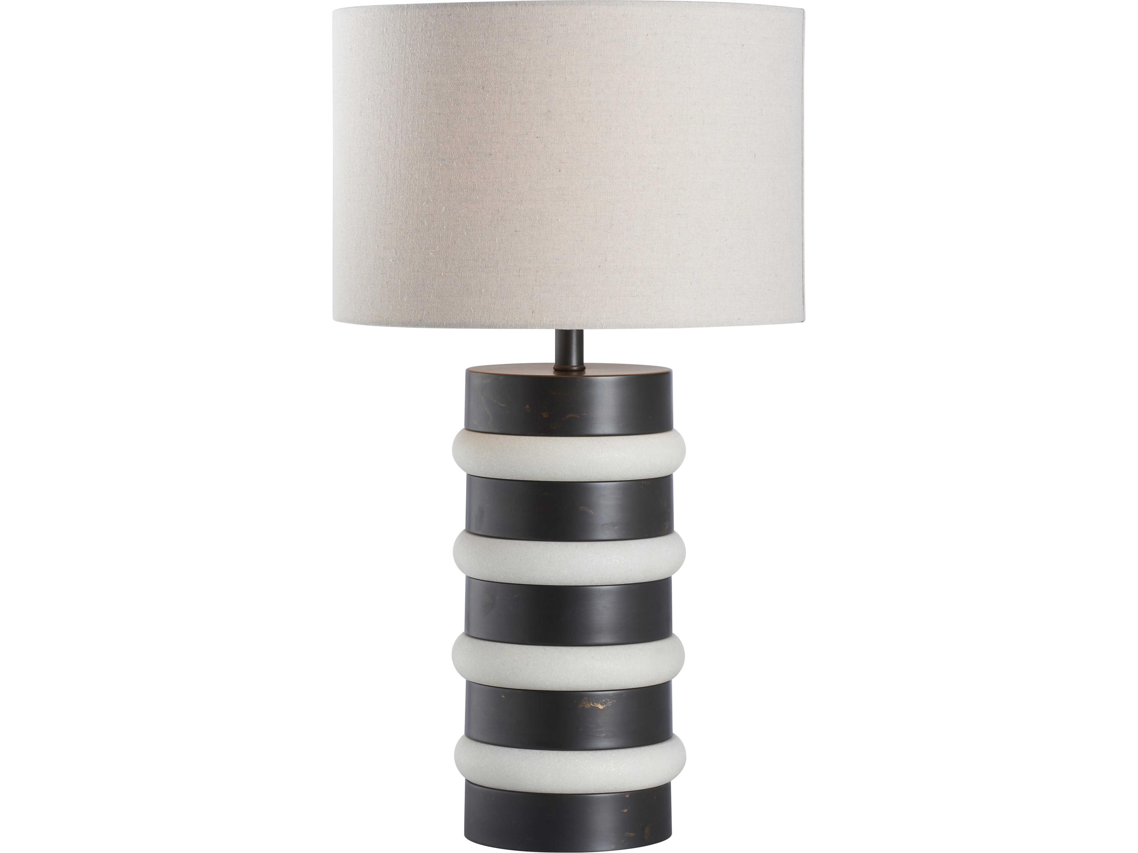 White cream Linen Table Lamp