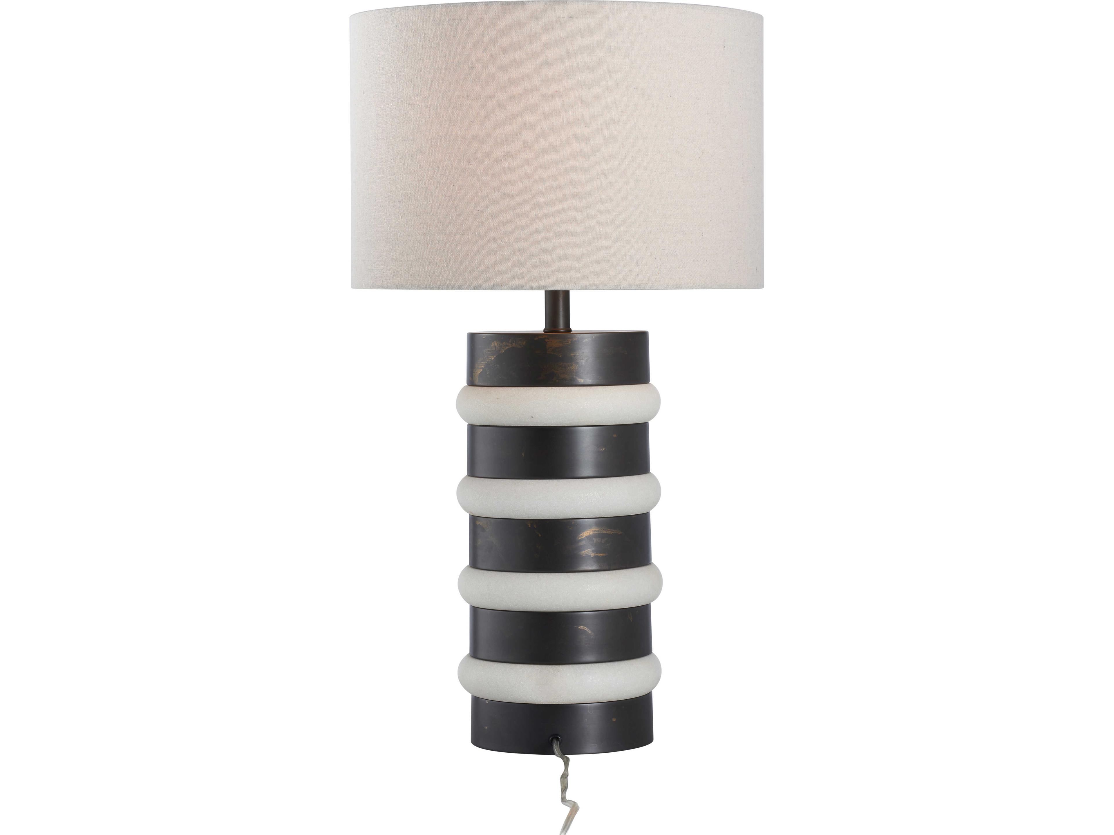 Wildwood White cream Linen Table Lamp