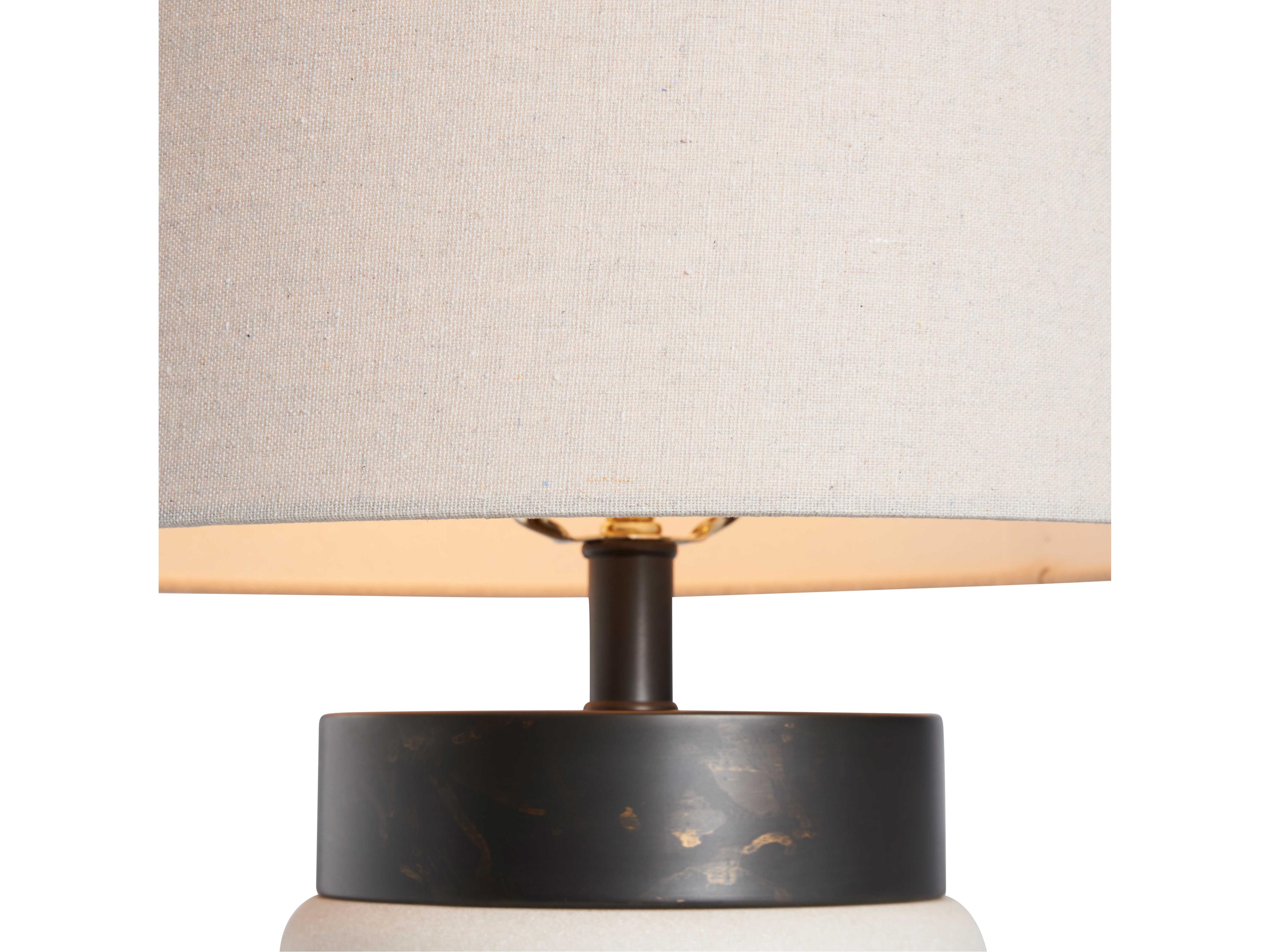 Wildwood White cream Linen Table Lamp