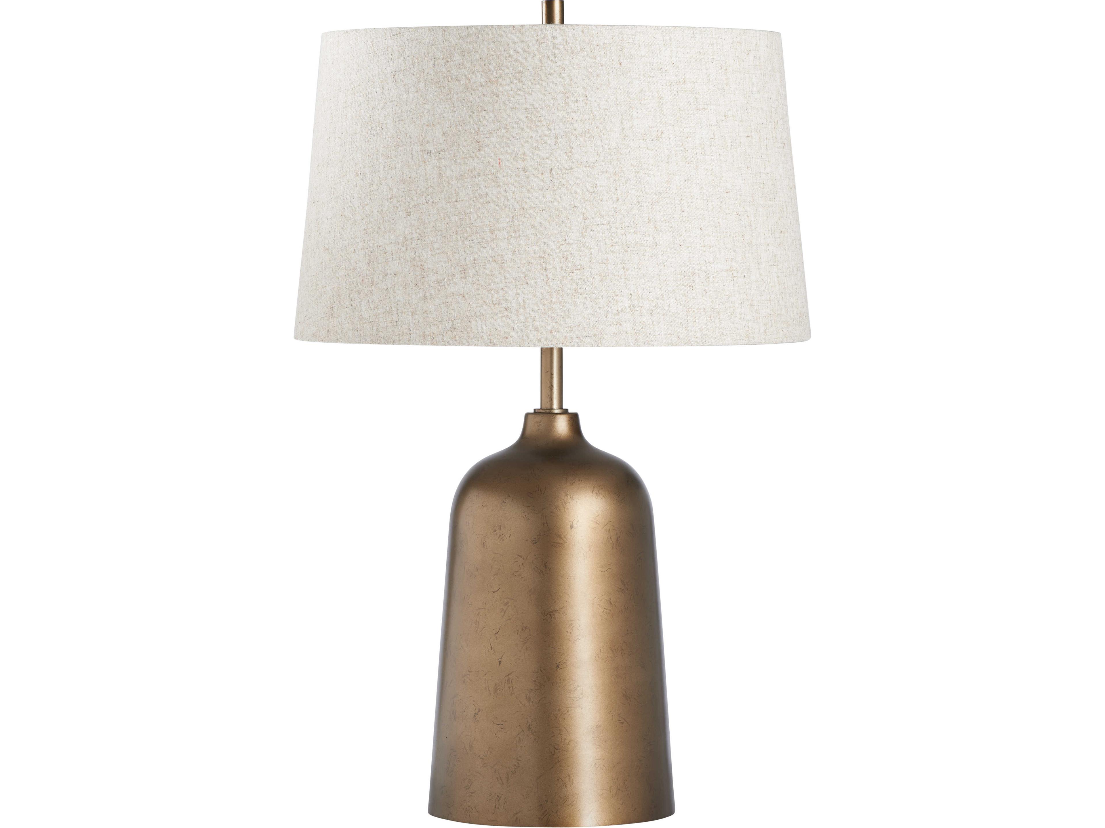 Wildwood Brown Linen Gold Table Lamp