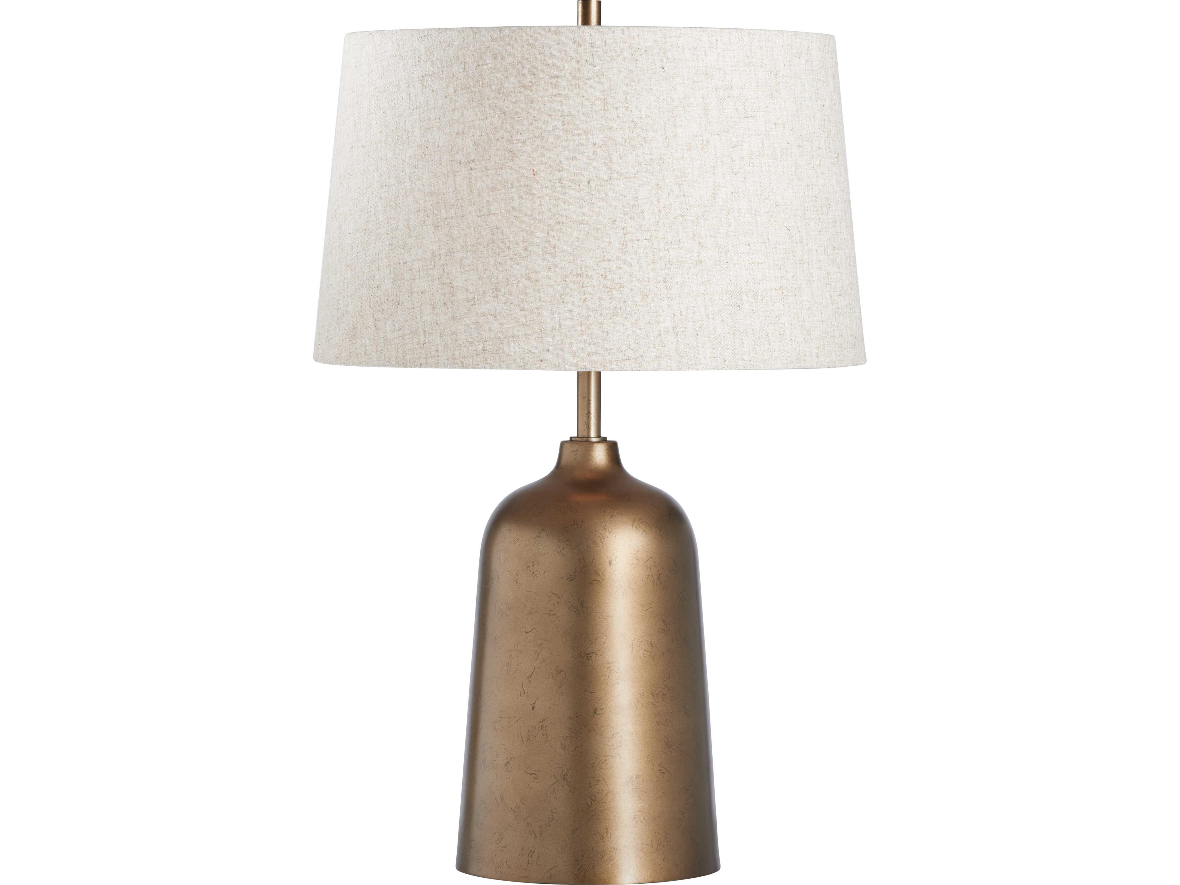 Wildwood Brown Linen Gold Table Lamp