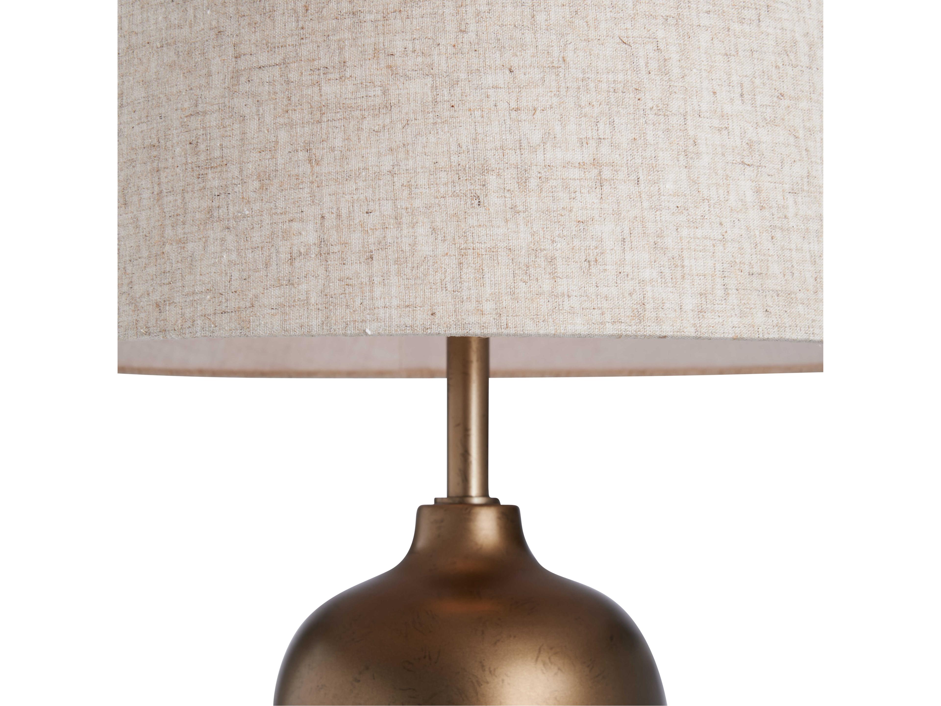 Wildwood Brown Linen Gold Table Lamp