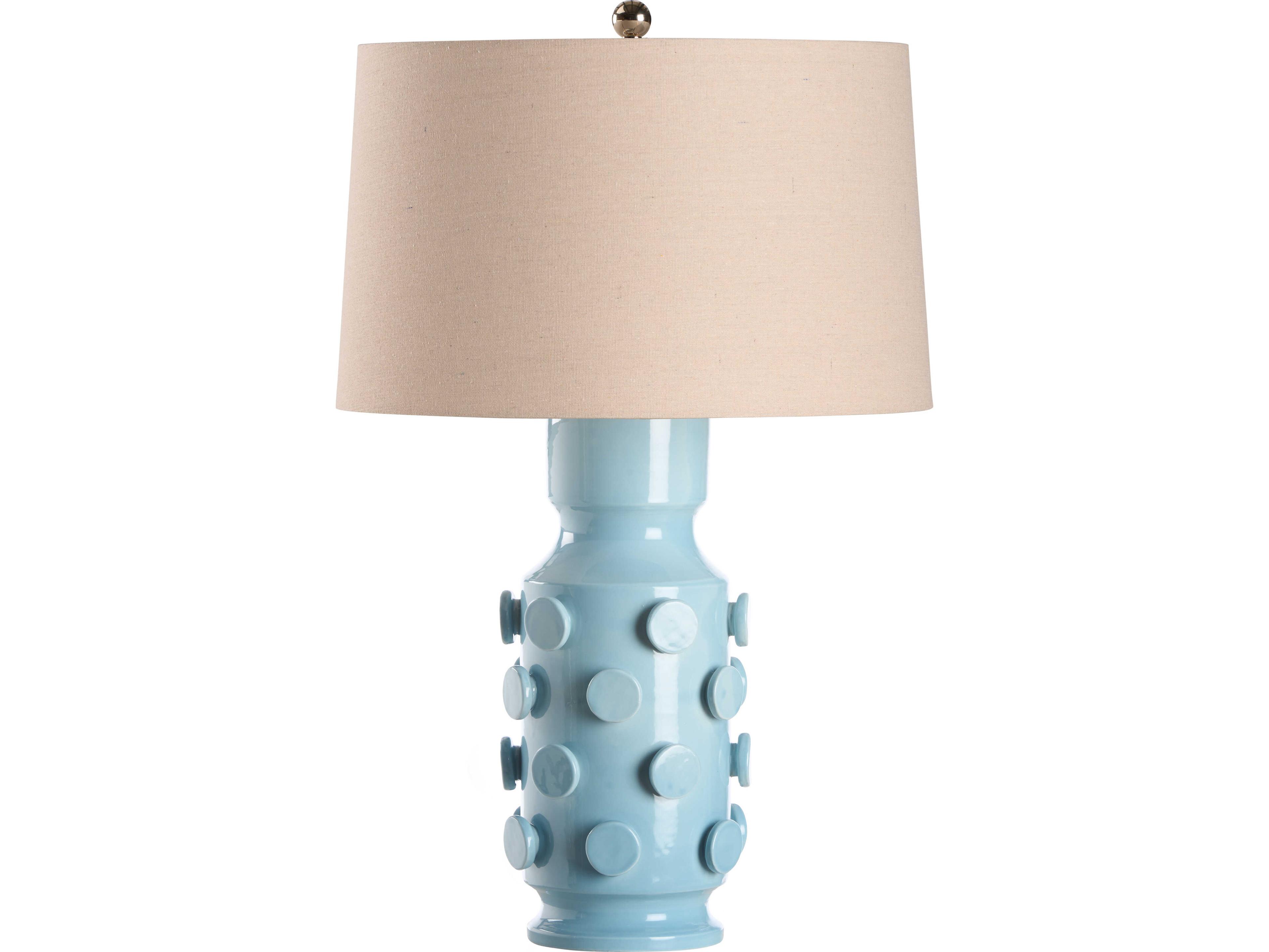 Italia Blue Linen Table Lamp