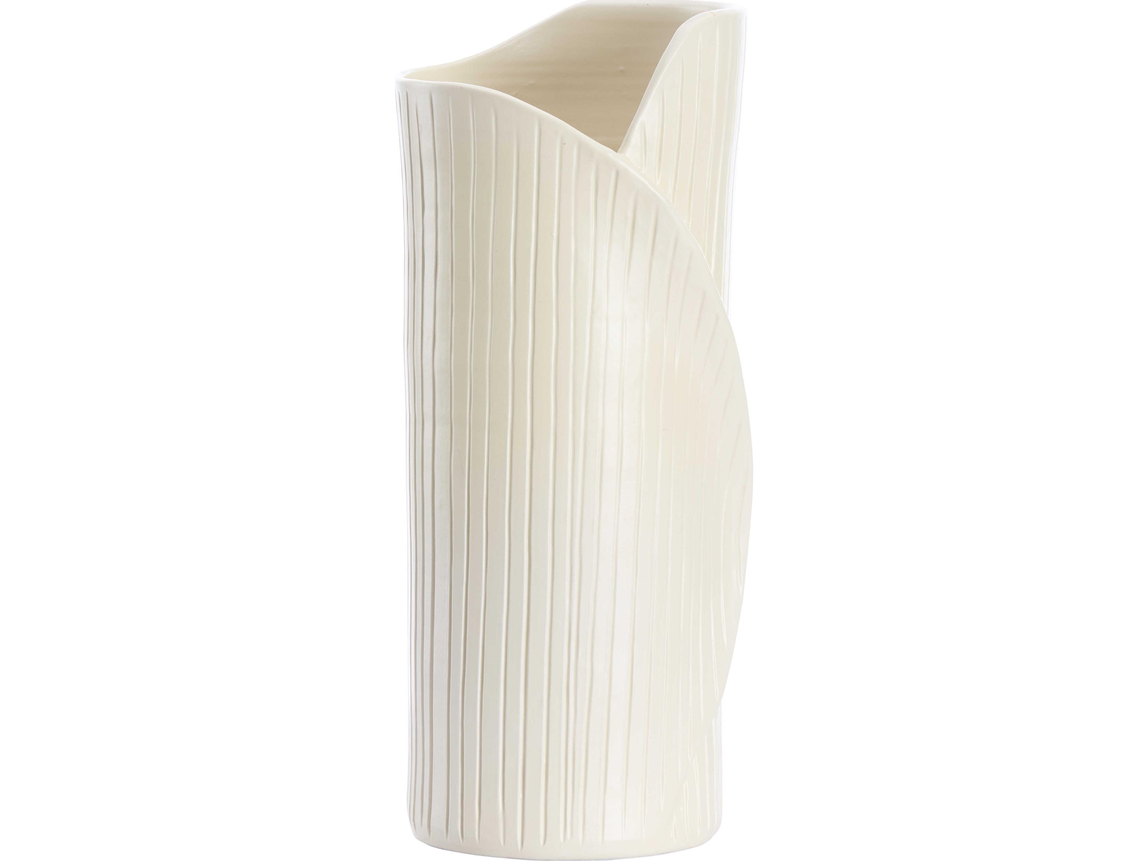 Italia White cream Vase