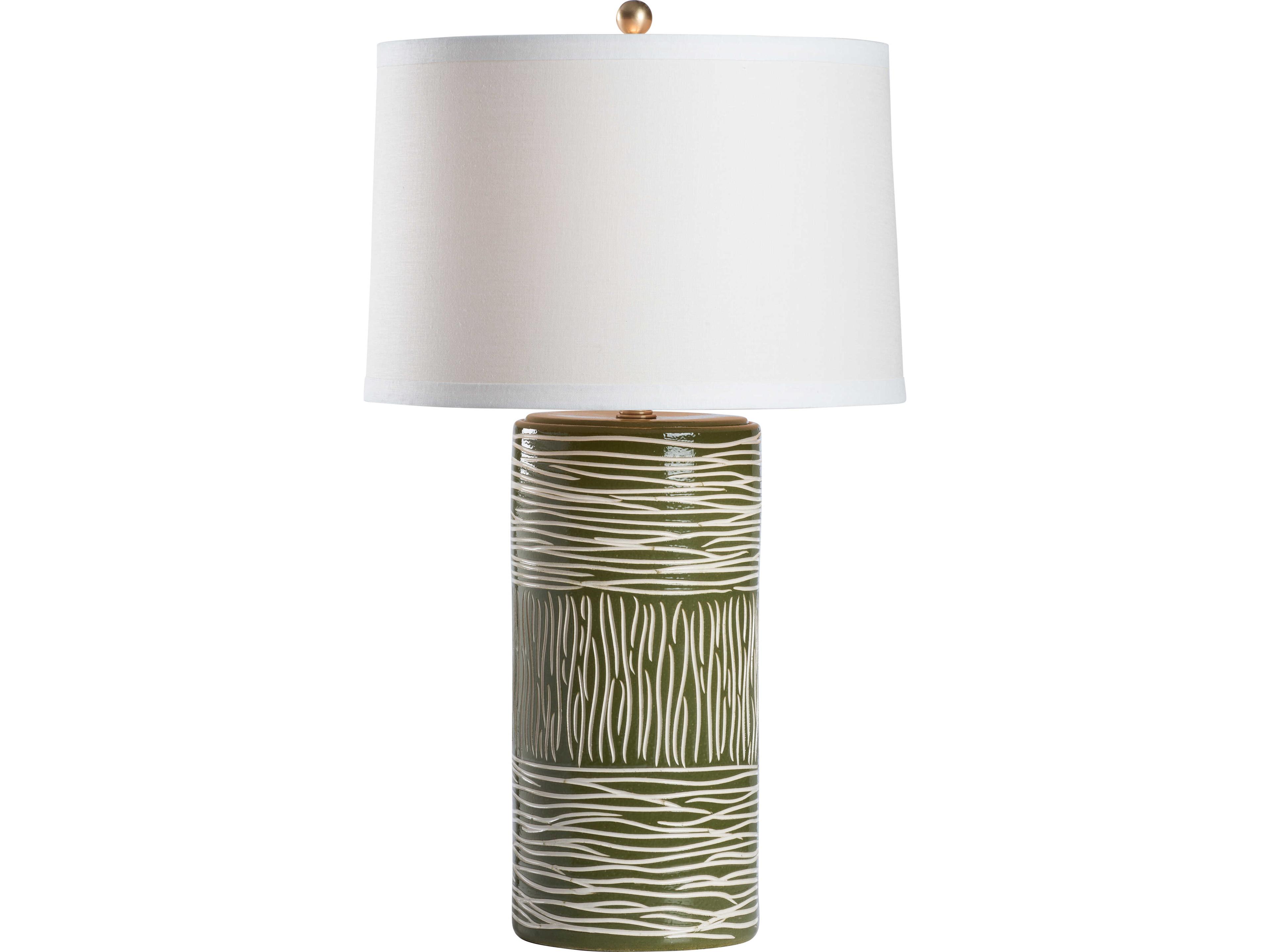 Green Linen Table Lamp