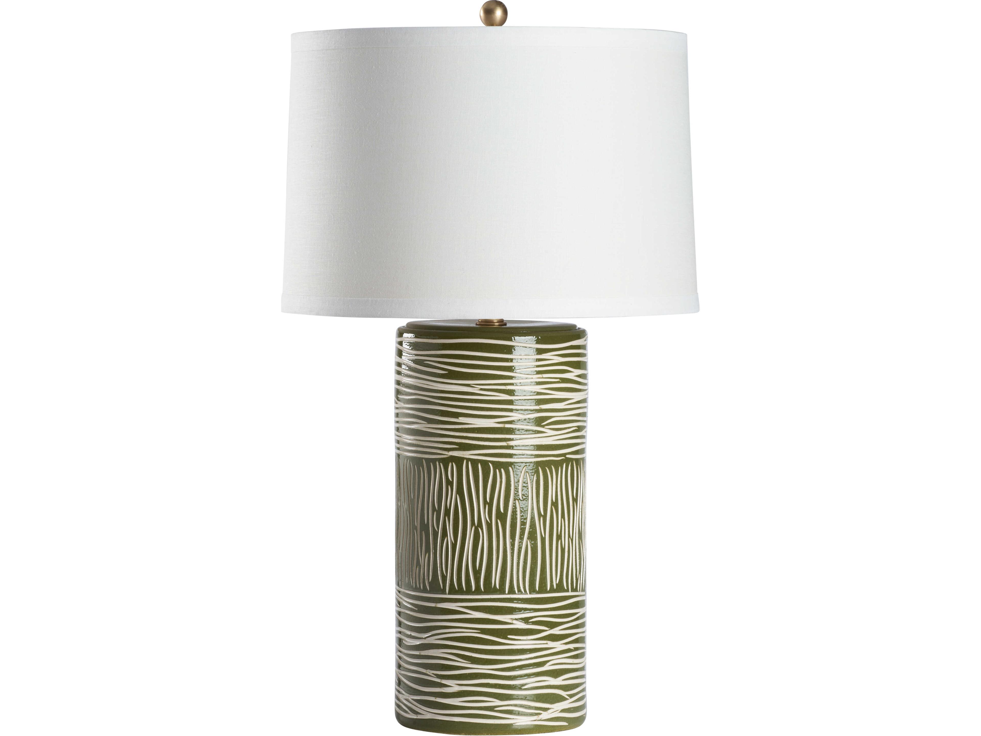Wildwood Green Linen Table Lamp