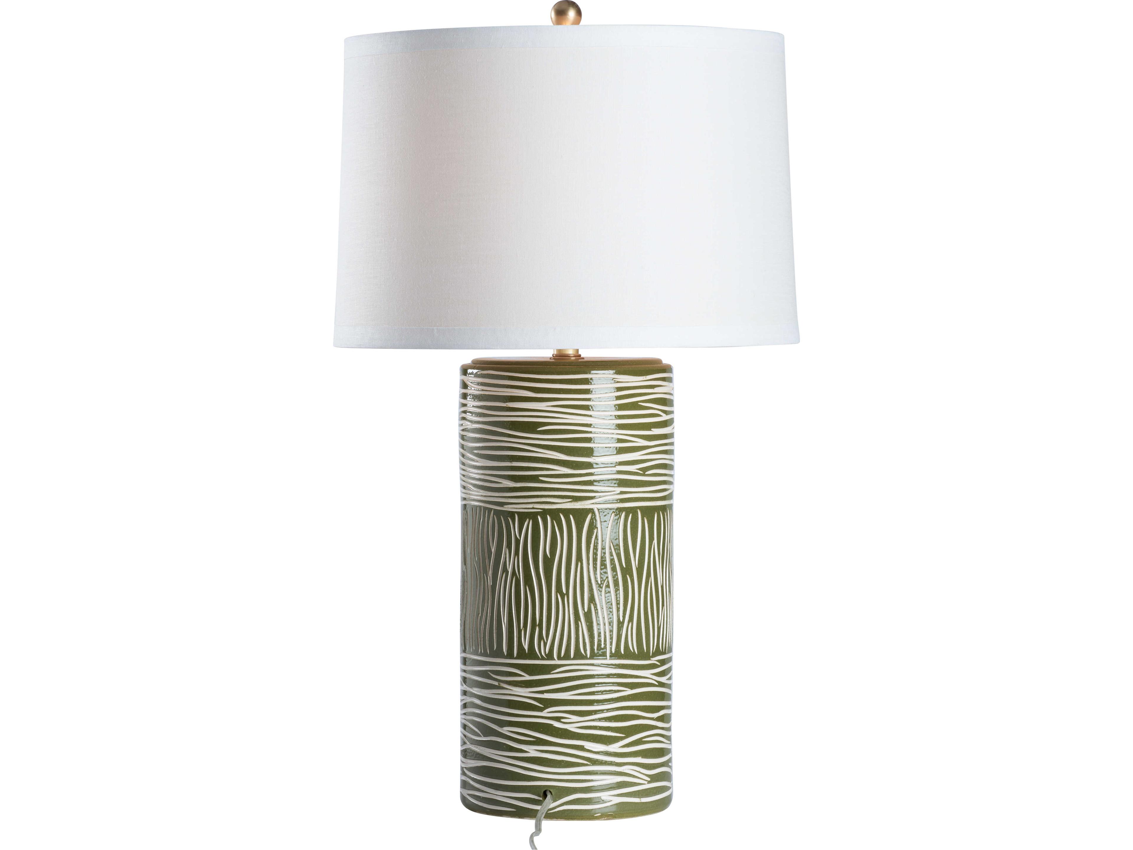 Wildwood Green Linen Table Lamp