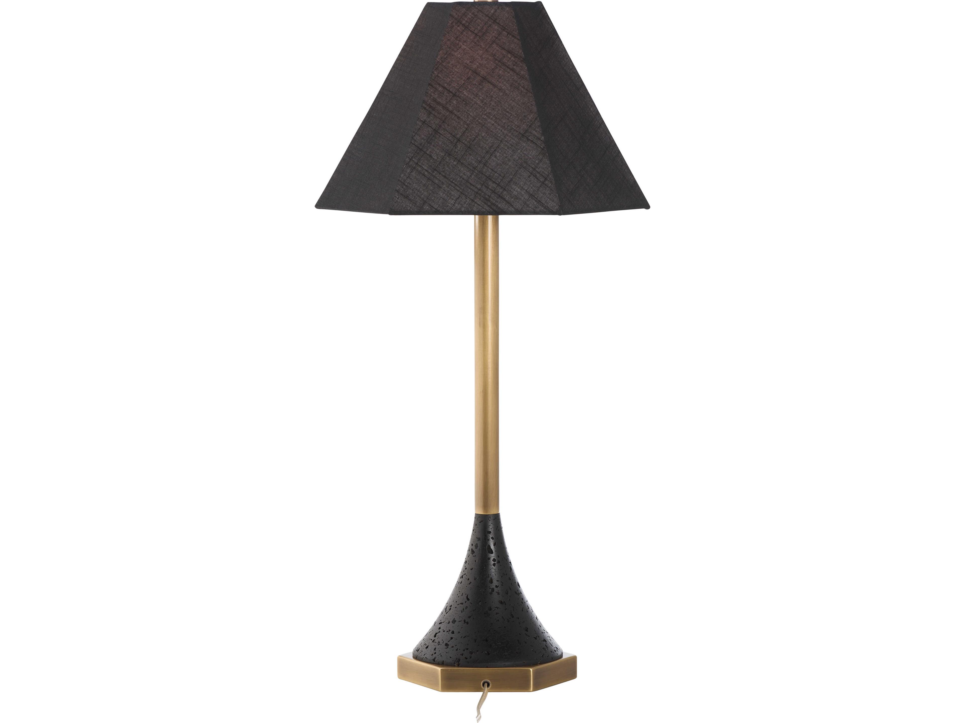 Wildwood Black Linen Table Lamp