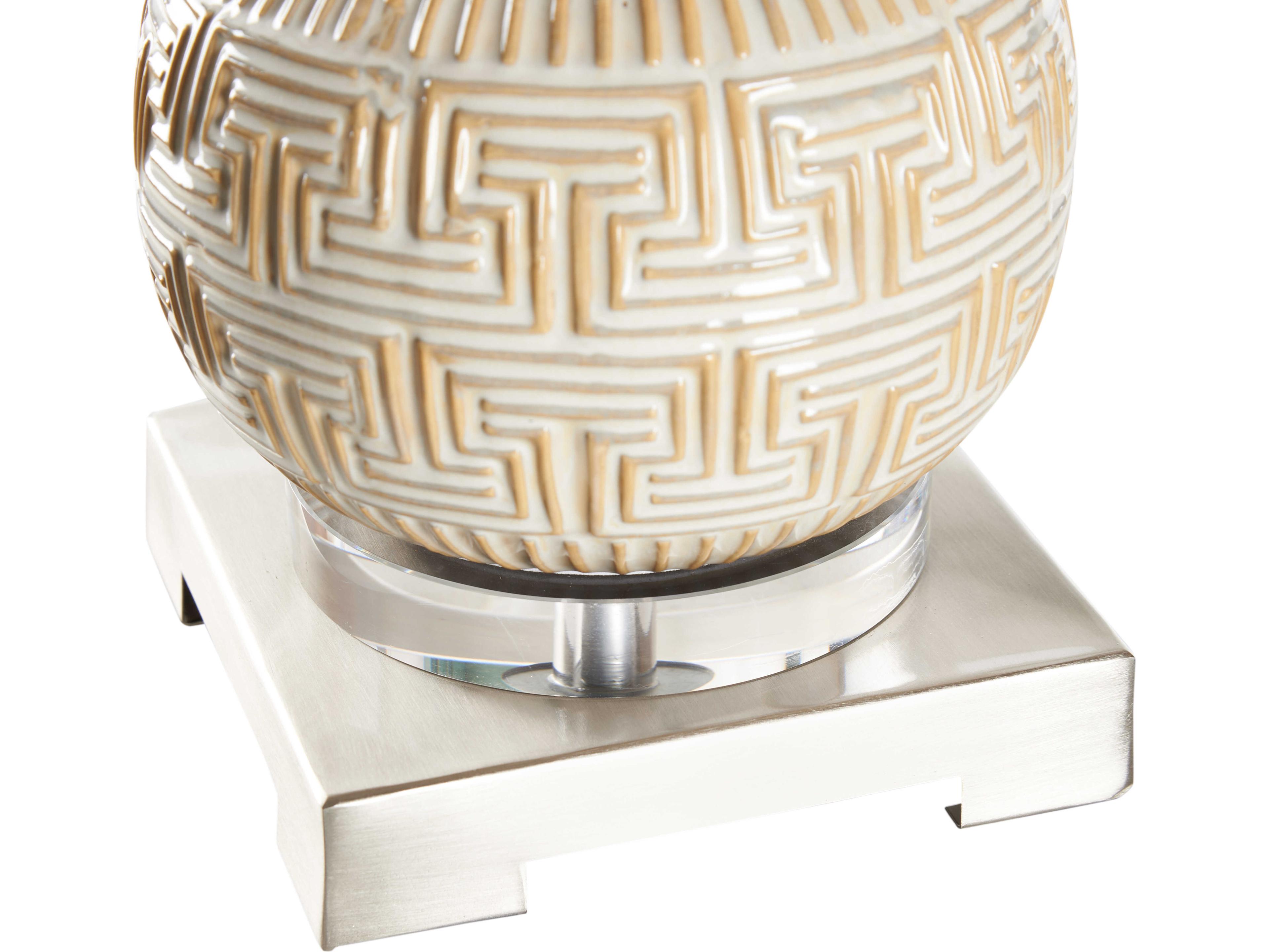 Wildwood Tan Linen Brass Table Lamp