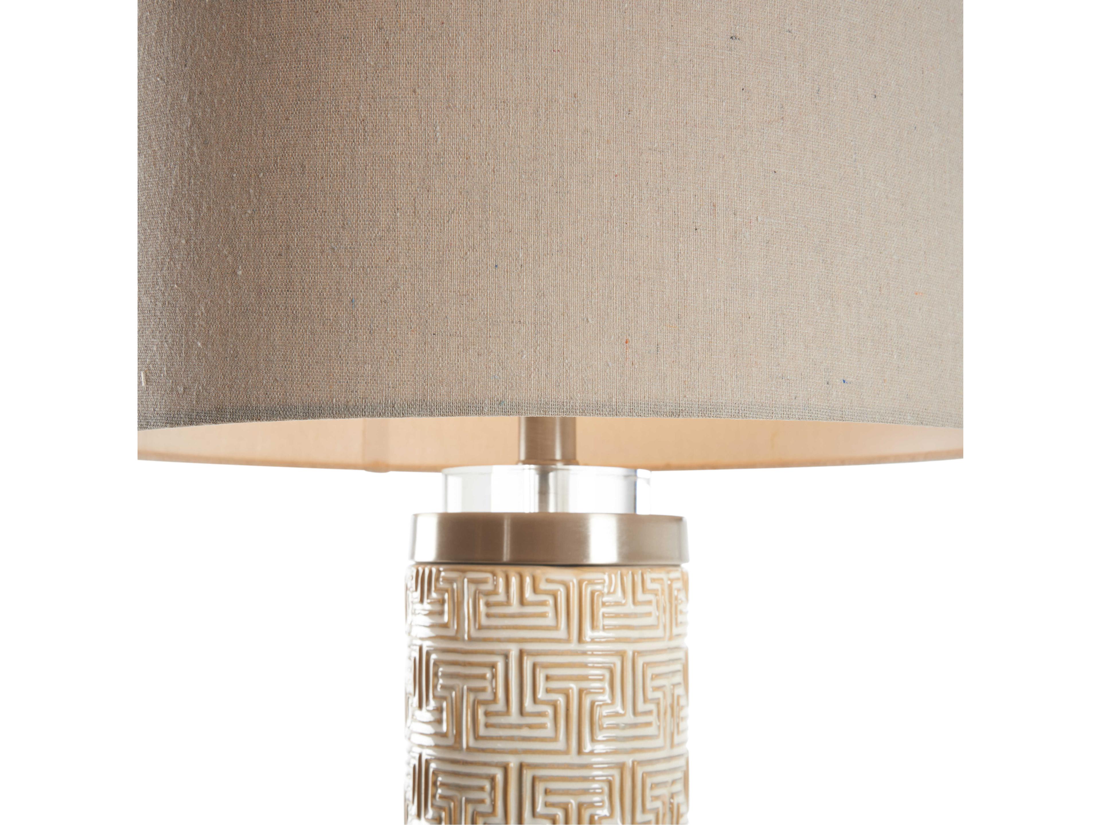 Wildwood Tan Linen Brass Table Lamp