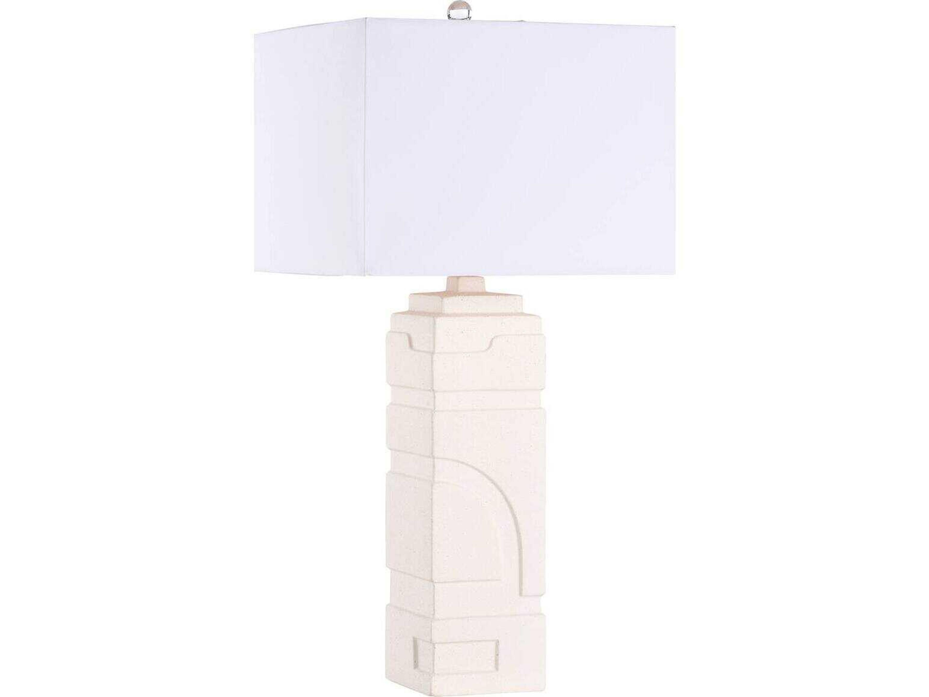 Wildwood White cream Linen Table Lamp