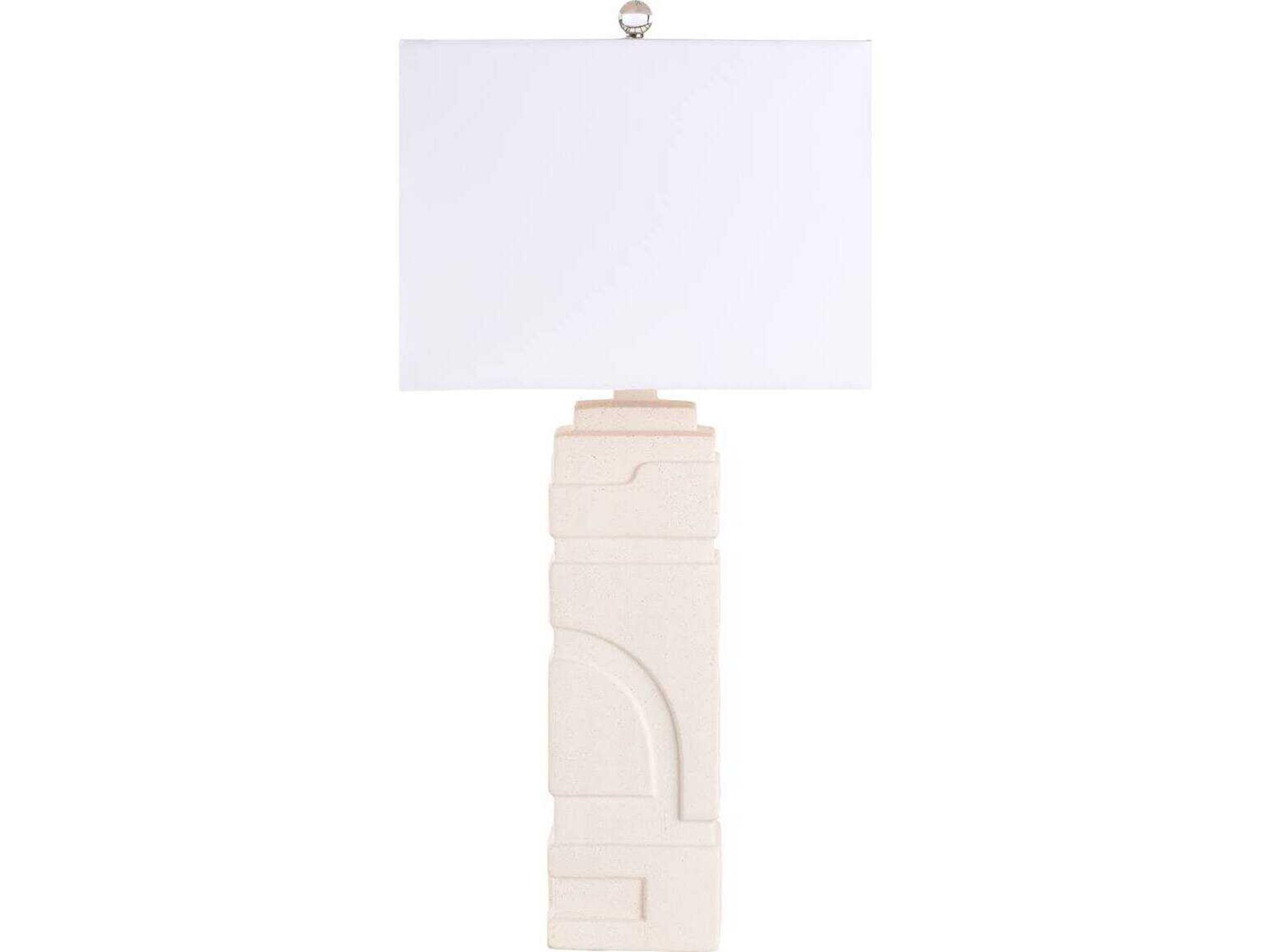 Wildwood White cream Linen Table Lamp