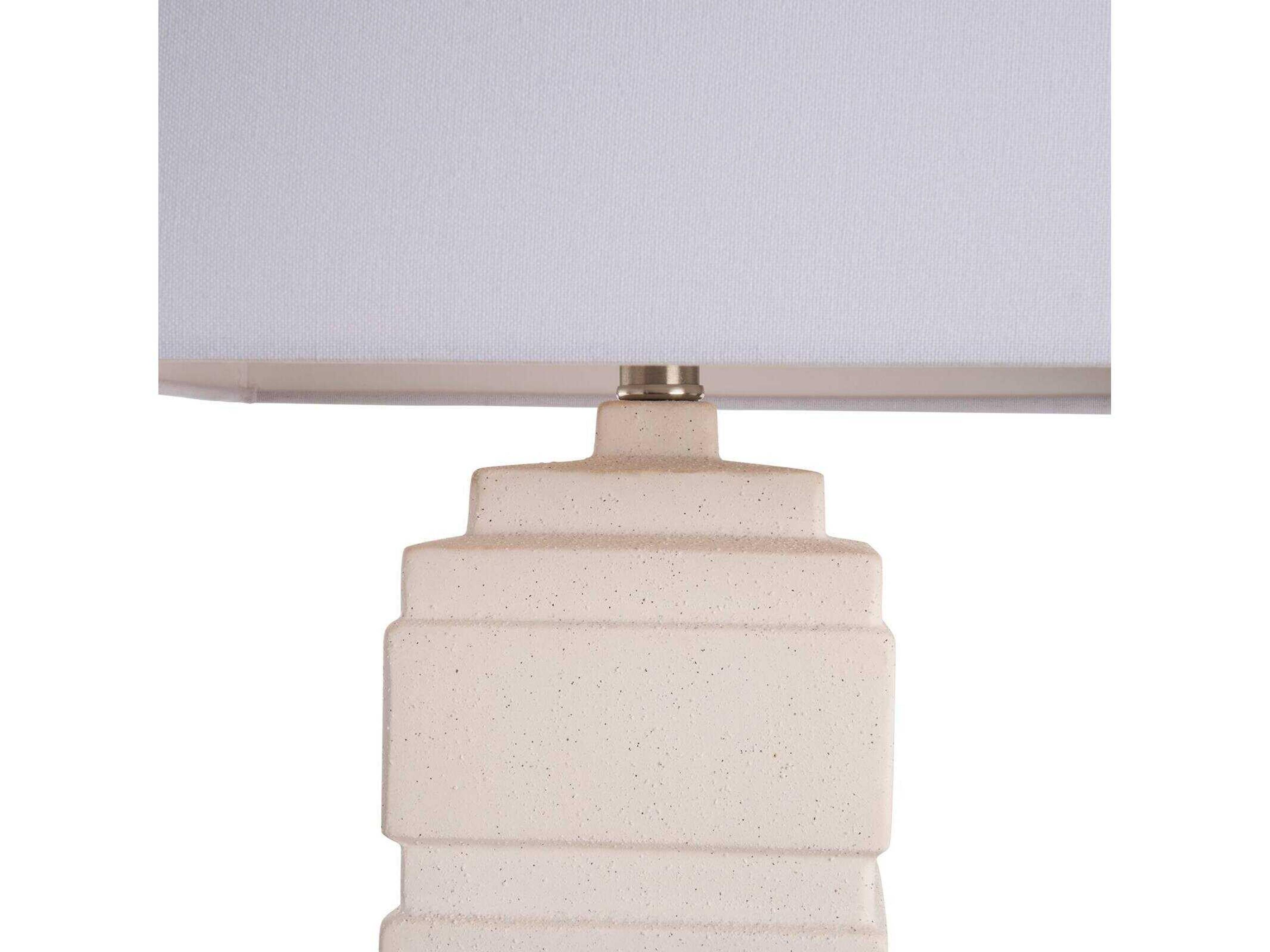 Wildwood White cream Linen Table Lamp