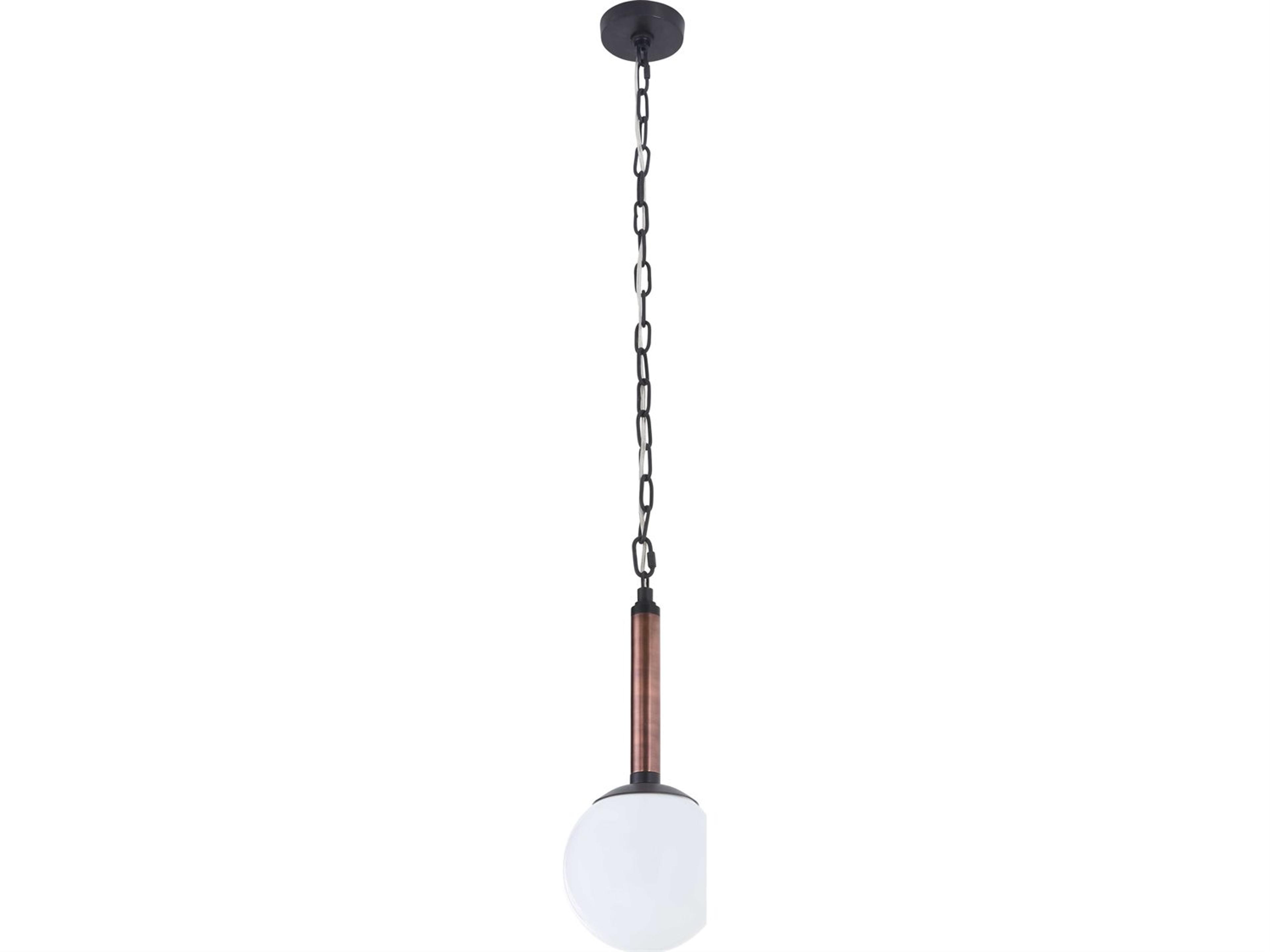 1-Light Black Globe Mini Pendant